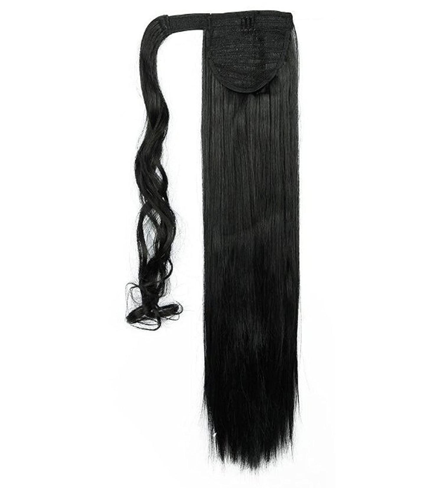 S-noilite Hairpiece Braid Ponytail - 58cm Straight Hair Extensions in Dark Black & More Colors - Buy Online on GoSupps.com