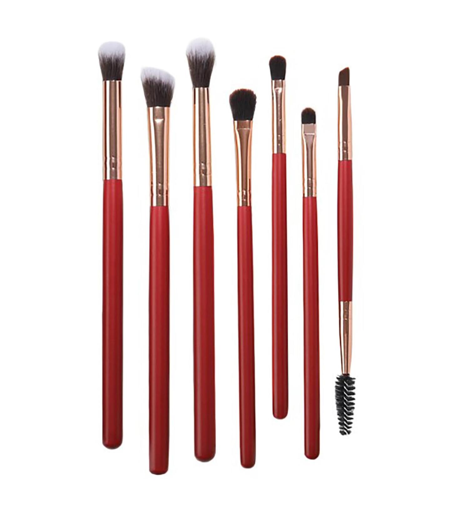 7 Eye Shadow Brushes Soft Synthetic Fiber Sturdy Wooden Handles Perfect for Individual and Professional Use Lasting and Soft Touch Excellent Gift - Buy Online on GoSupps.com