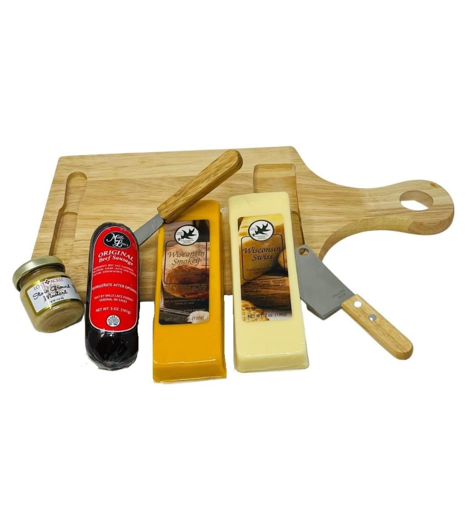 Gourmet Cheese and Meat Board Gift Basket Box Set - Buy Online on GoSupps.com