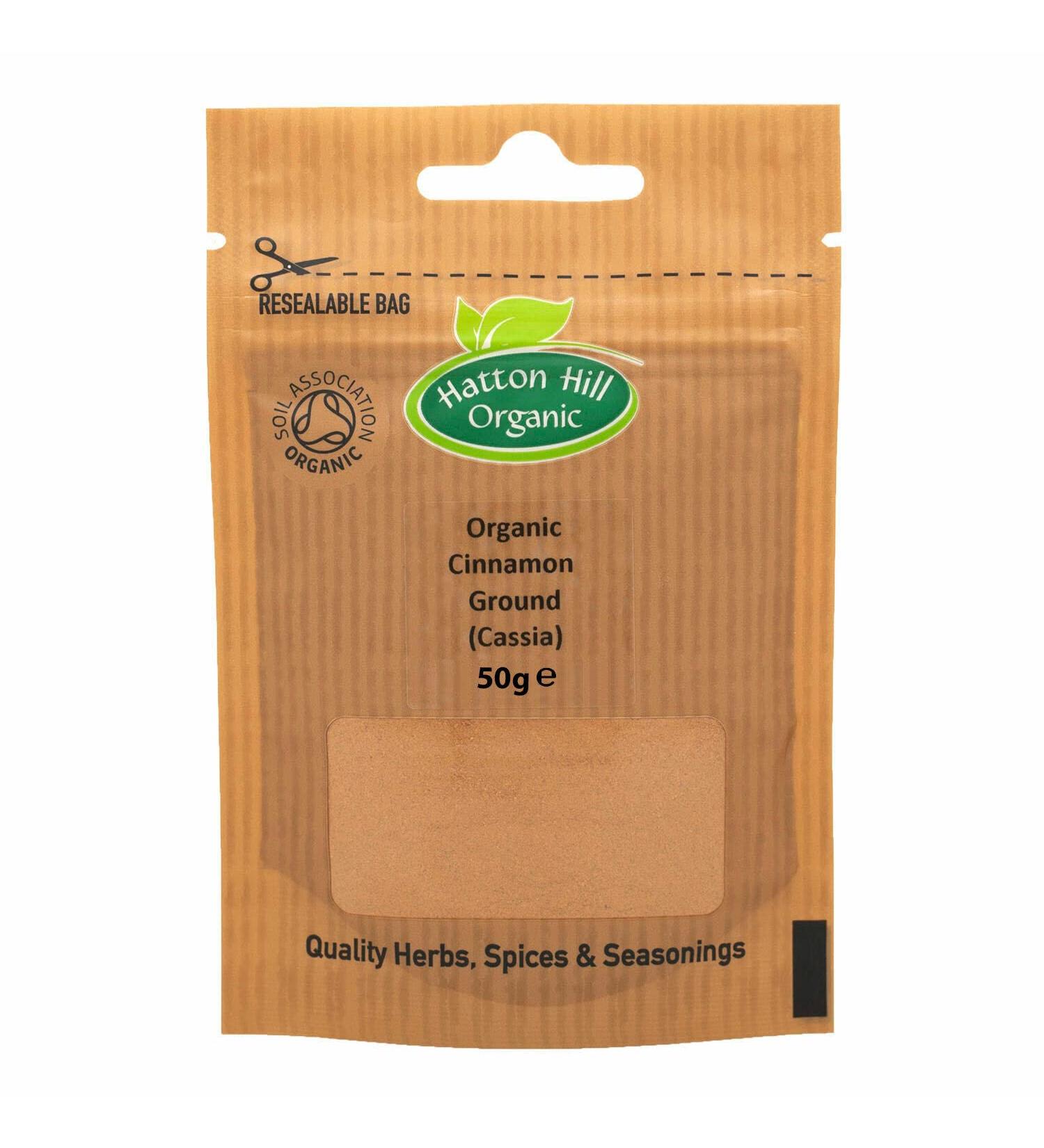 Hatton Hill Organic 50g Cassia Cinnamon Powder - Pure and Natural - Buy Online on GoSupps.com
