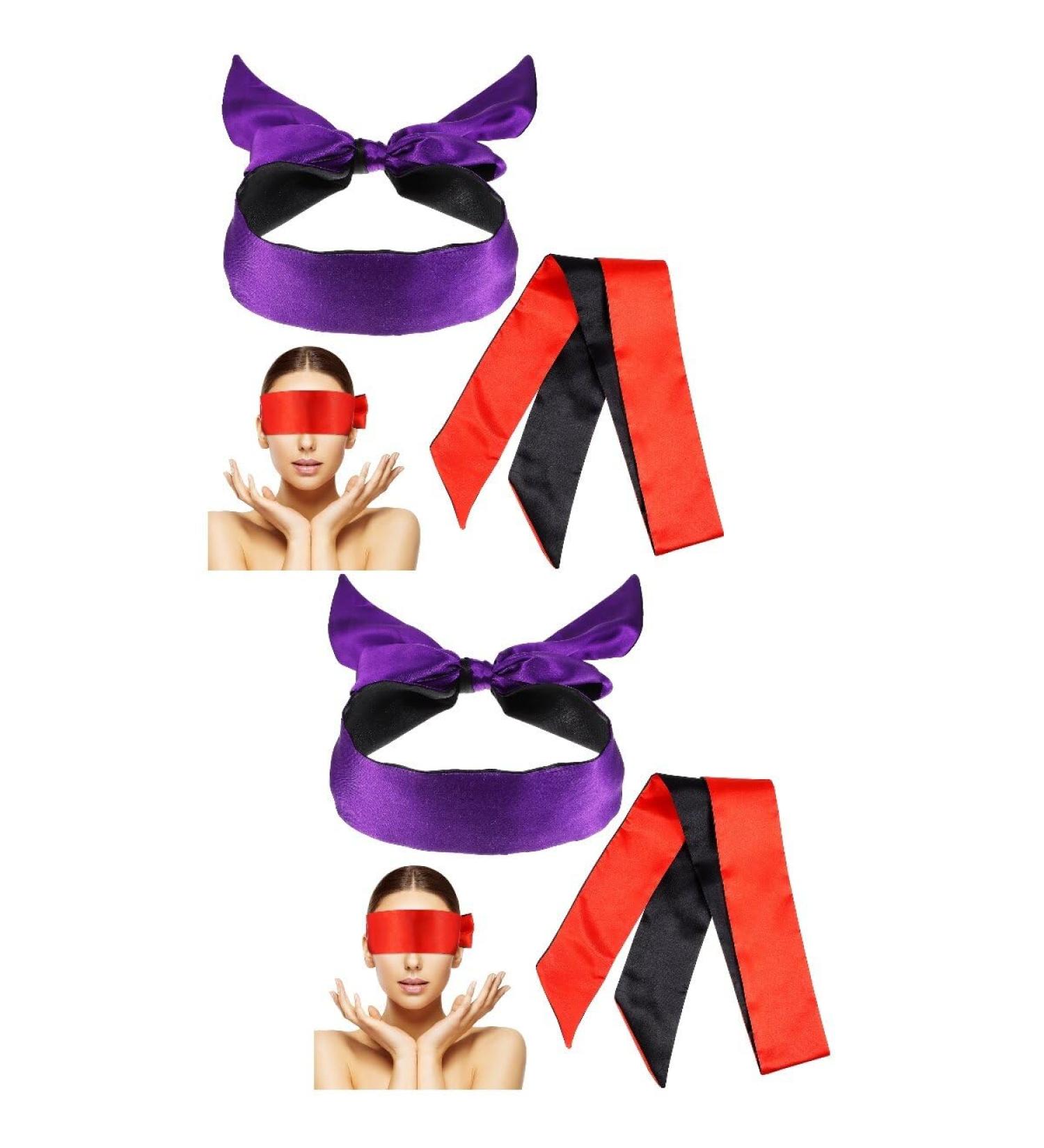 Healifty 4Pcs Satin Blindfold Mask Set for Sleep, Play, Meditation - Adult Eye Mask for Couples Lovers - Buy Online on GoSupps.com
