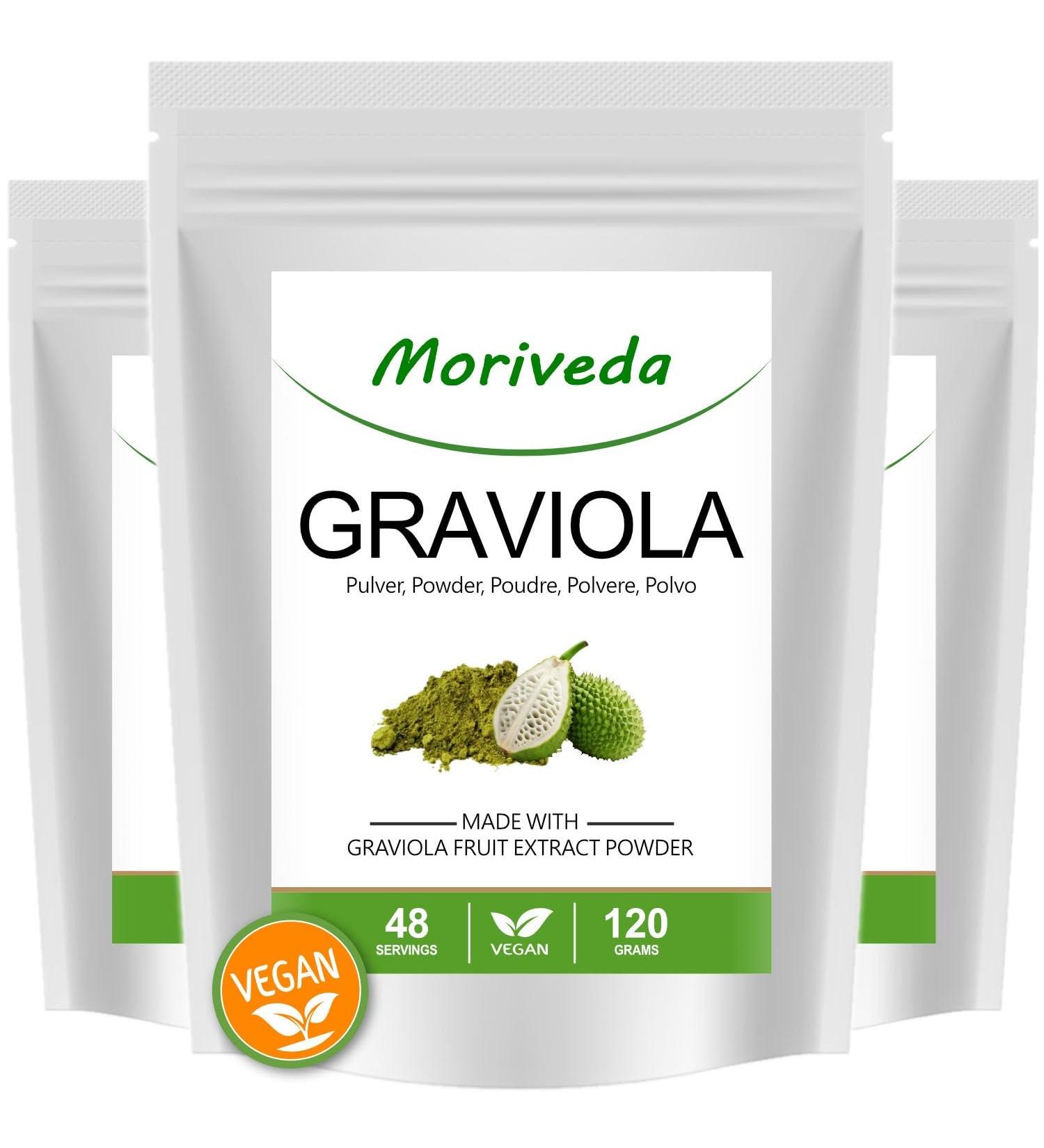 MoriVeda MoriVeda - Graviola Powder | Vegan | Highly Concentrated Fruit Extract Powder | 3 x 120g