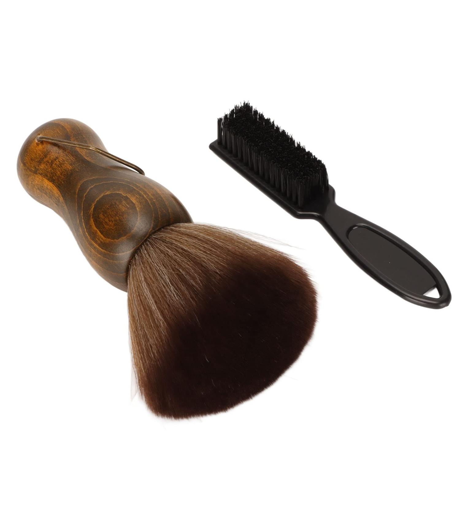 Neck Duster and Black Plastic Brush Fast Cleaning Neck Dust Brush with Nylon Bristles and Wooden Handle Neck Hair Cleaning Brush with Stand Up Base Practical Barber Accessories for Hair Cutting - Buy Online on GoSupps.com