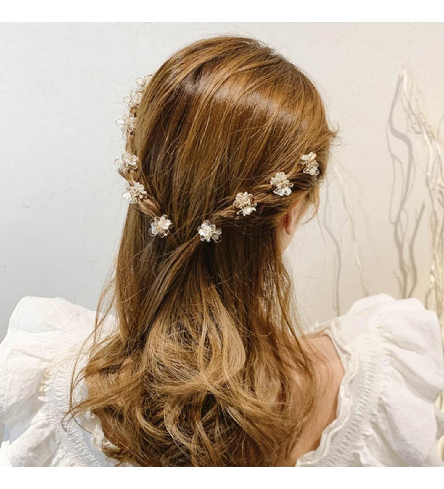 Bohend Mini Flower Hair Claw Clips - 10 Pcs Rhinestone Thick Non-Slip Hair Accessories for Women & Girls | Strong & Durable Styling Tools - Buy Online on GoSupps.com