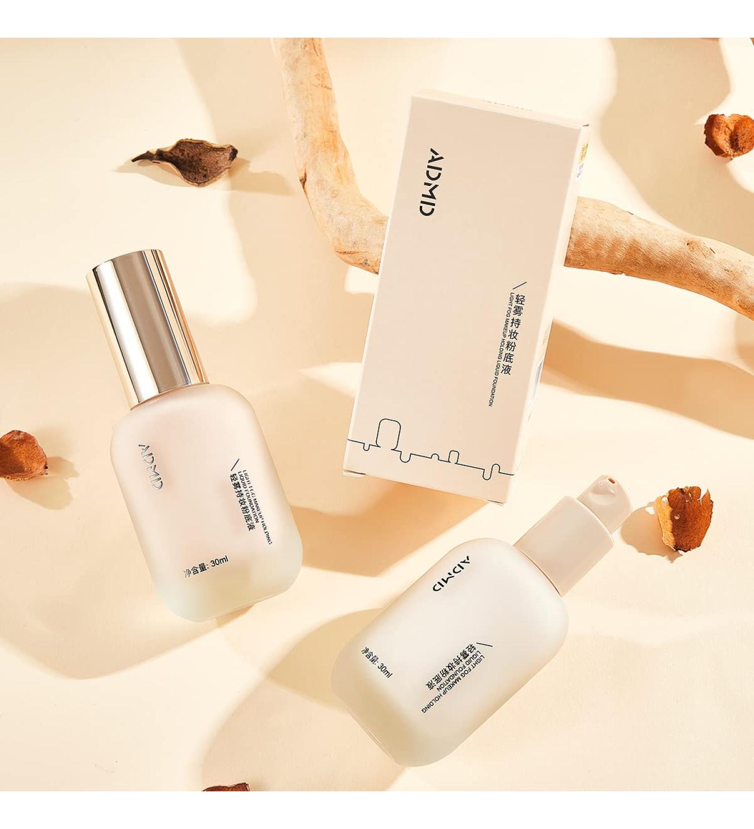 Hydrating Waterproof and Light Long Lasting Foundation ADMD Light Fog Makeup Holding Liquid Foundation - Moisturizing and Concealing Brightening and Oil Control (White+Natural Color) - Buy Online on GoSupps.com