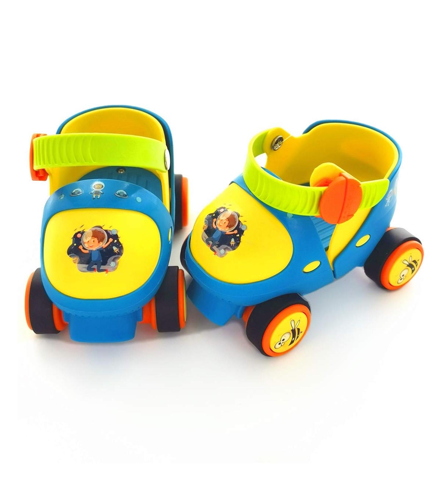 Adjustable Kids Quad Roller Skates Shoes with Safe Lock - Baby Blue - Buy Online on GoSupps.com