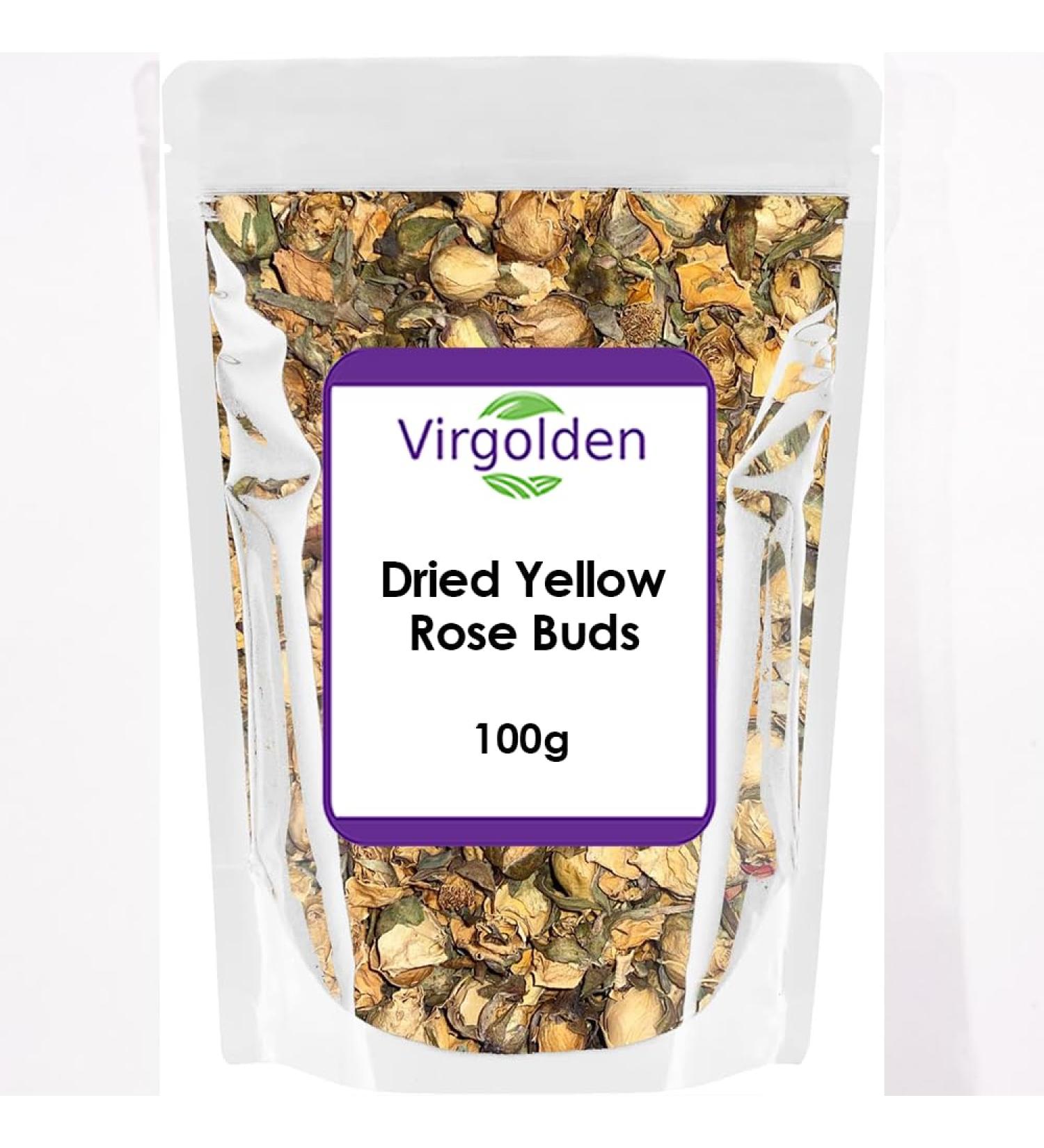 Dried Yellow Rose Buds 100g by Virgolden