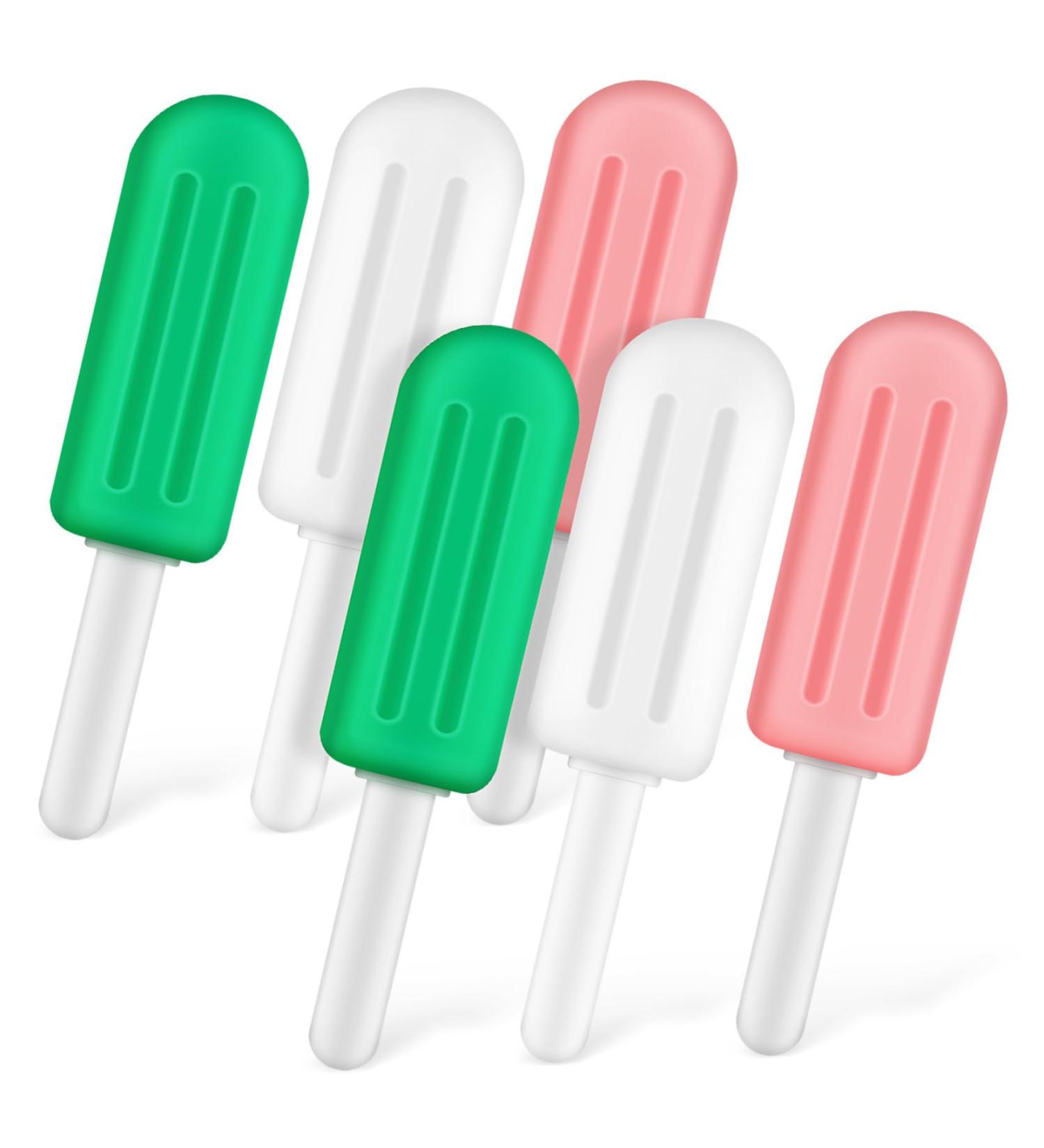 GOOHOCHY 6pcs Silicone Chewies Grip Handles Fun Popsicle Shape for Aligner Use for Adults and Jaw Training Safe Food-grade Silicone Lightweight and Portable - Buy Online on GoSupps.com