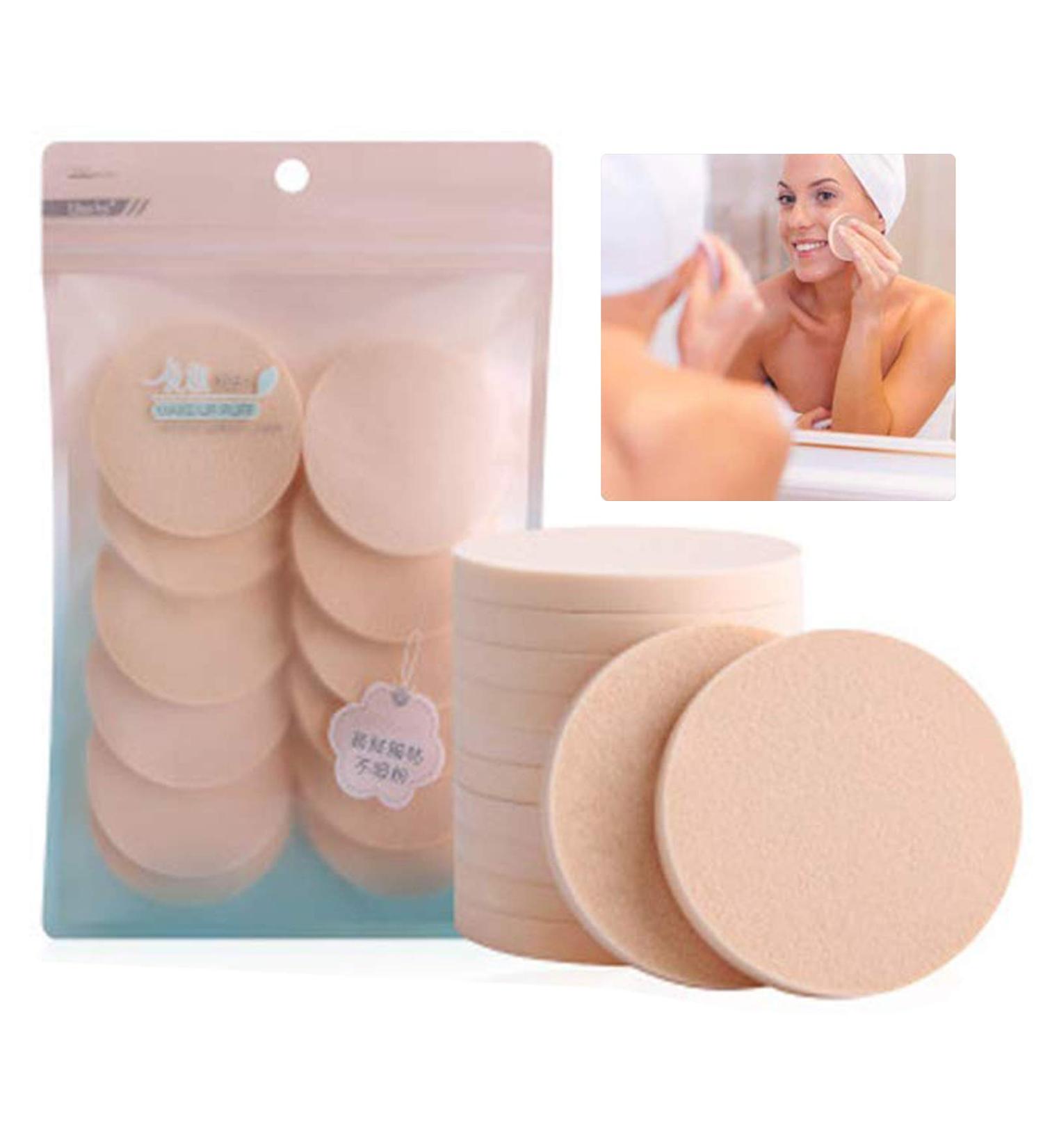 Buy 24-Piece Make-Up Sponge Set | Washable Round Puffs for BB Cream & Foundation | Dual Use Wet & Dry - Buy Online on GoSupps.com