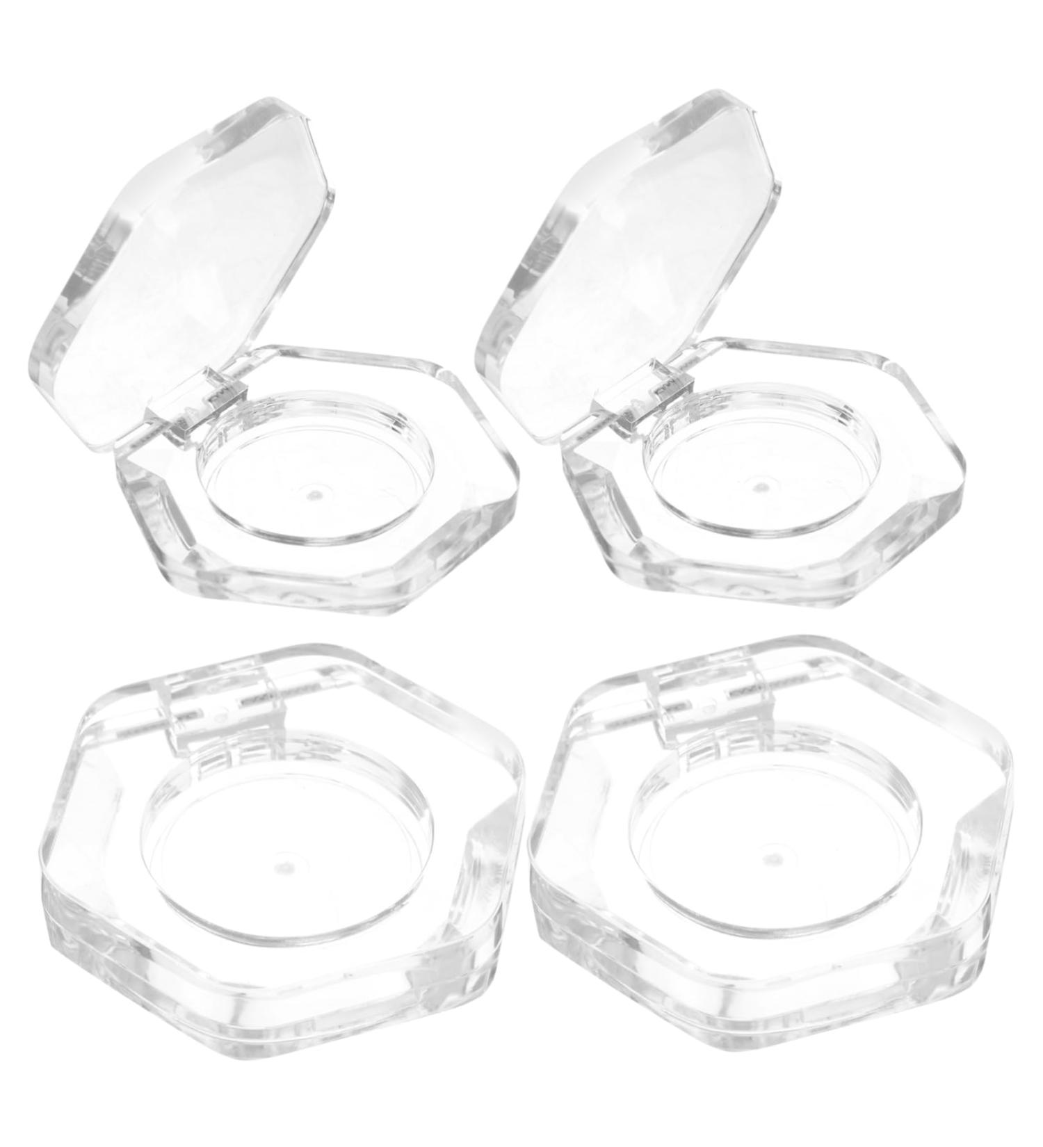 Angoily 4pcs Hexagonal Transparent Eye Shadow Box Highlight Travel Storage Tray - Buy Online on GoSupps.com