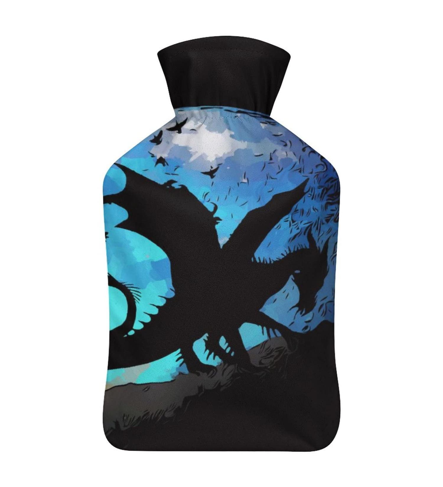 Dinosaur Hot Water Bottle with Plush Cover - Perfect Hand Warmer for Adults & Kids | 26.5x15.3cm | International Shipping - Buy Online on GoSupps.com