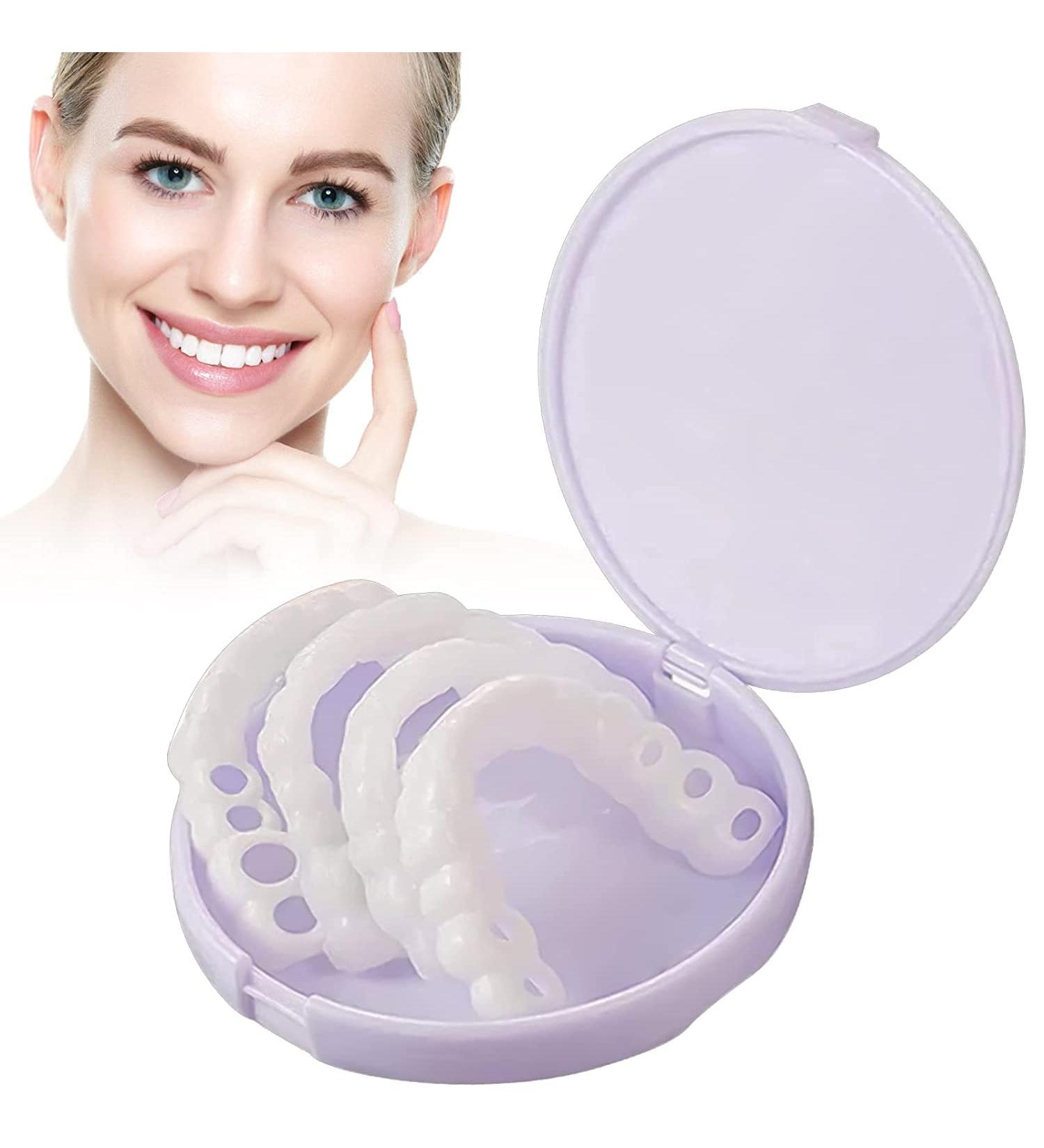 2PCS Fake Teeth Veneers Dentures for Men and Women - Temporary Tooth Repair Kit for Upper and Lower Jaw - Bright White Smile - Protect Your Teeth and Regain Confidence - Buy Online on GoSupps.com