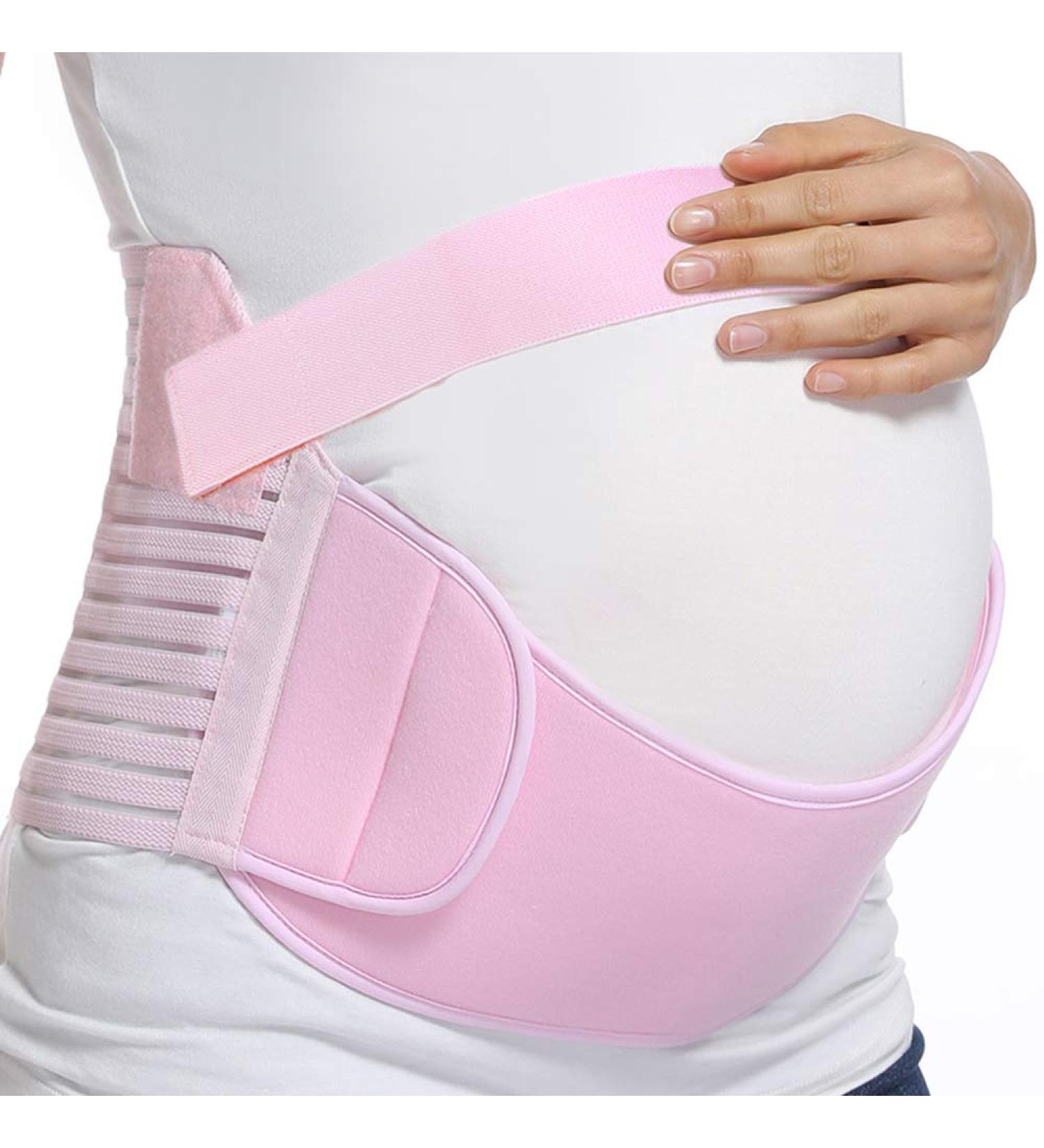 FITTOO Maternity Support Belt 3-in-1 Pregnancy Belly Band | Back & Waist Support Brace | Adjustable & Breathable Abdominal Binder | Pink XXL - Buy Online on GoSupps.com