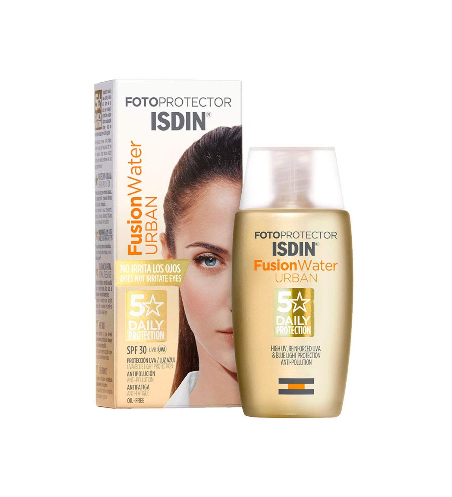 ISDIN Fusion Water Urban SPF 30 Photoprotector | Ultra-light sun protection for daily use in urban environments | 50ml