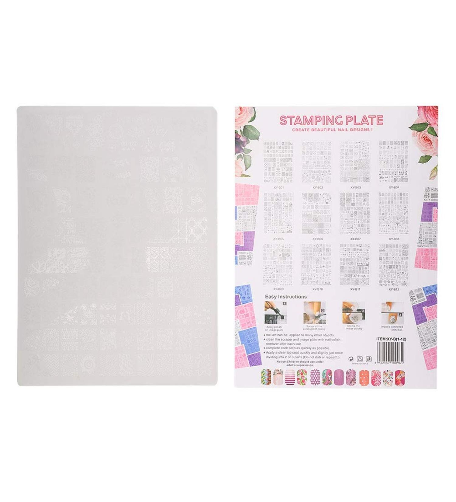 Nail Art Template Plastic Nail Stamping Plates Stencil Manicure Stamping Animal Flower Nail Art Stencil Versatility for Women Kid Art Decoration(XY-B02) - Buy Online on GoSupps.com