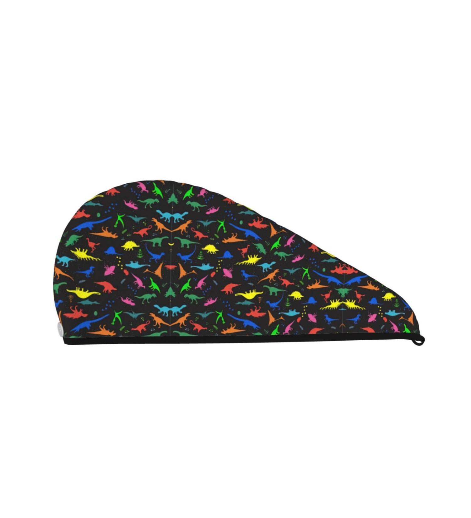 Cute Dinosaur Coral Velvet Dry Hair Cap - Unisex Towel Wrap for Bathroom Pool and Beach - Must-Have Accessory - Buy Online on GoSupps.com