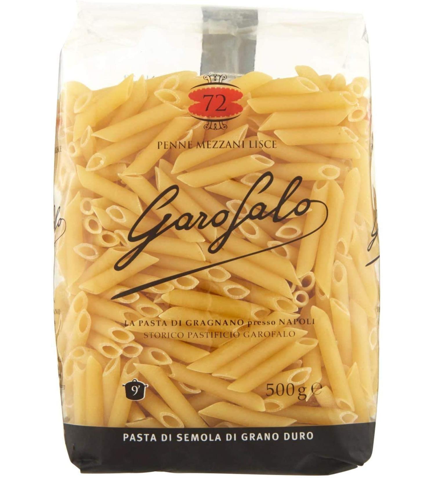Garofalo Garofalo Penne Mezzani Lisce Pack of 10 Italian pasta shapes No. 72 500g