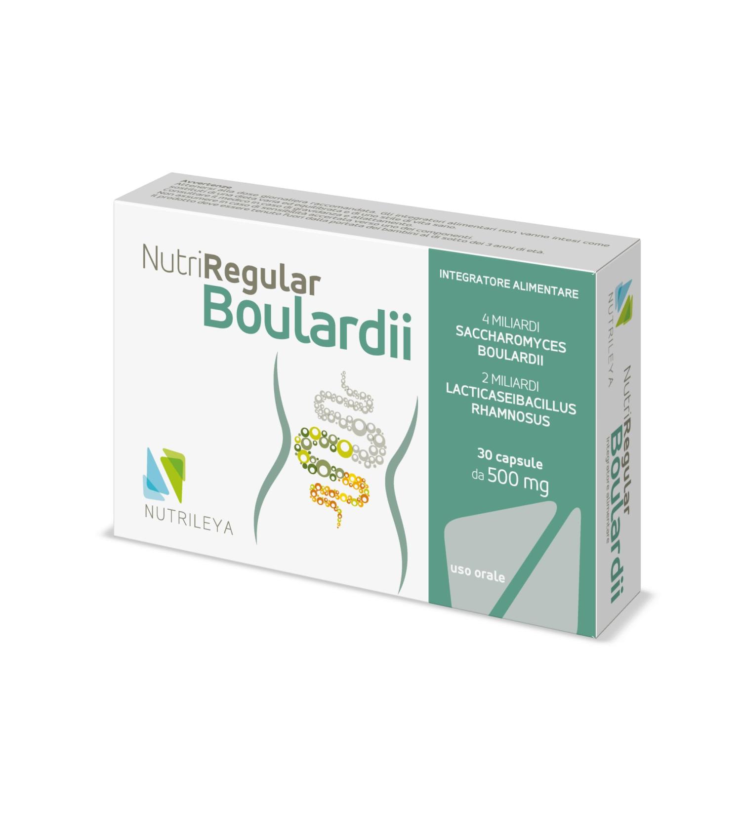 NutriRegular Boulardii 30 Capsules - Probiotique am lioration des fonctions intestinales - Avec Saccharomyces boulardii et Lactobacillus rhamnosus - Buy Online on GoSupps.com
