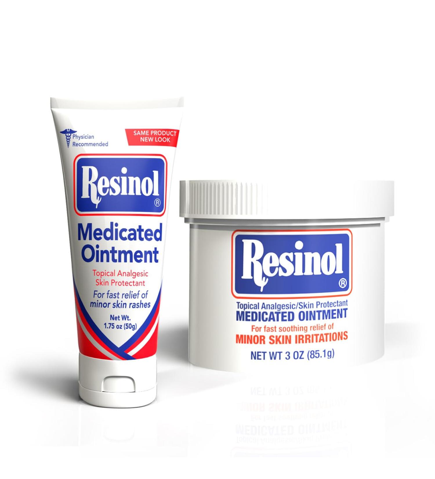 Resinol Medicated Ointment 3 Oz Tub & 1.75 Oz Tube Home & On the Go Bundle - Multi Purpose Ointment Treats Soothes and Prevents Skin Rashes and Irritations