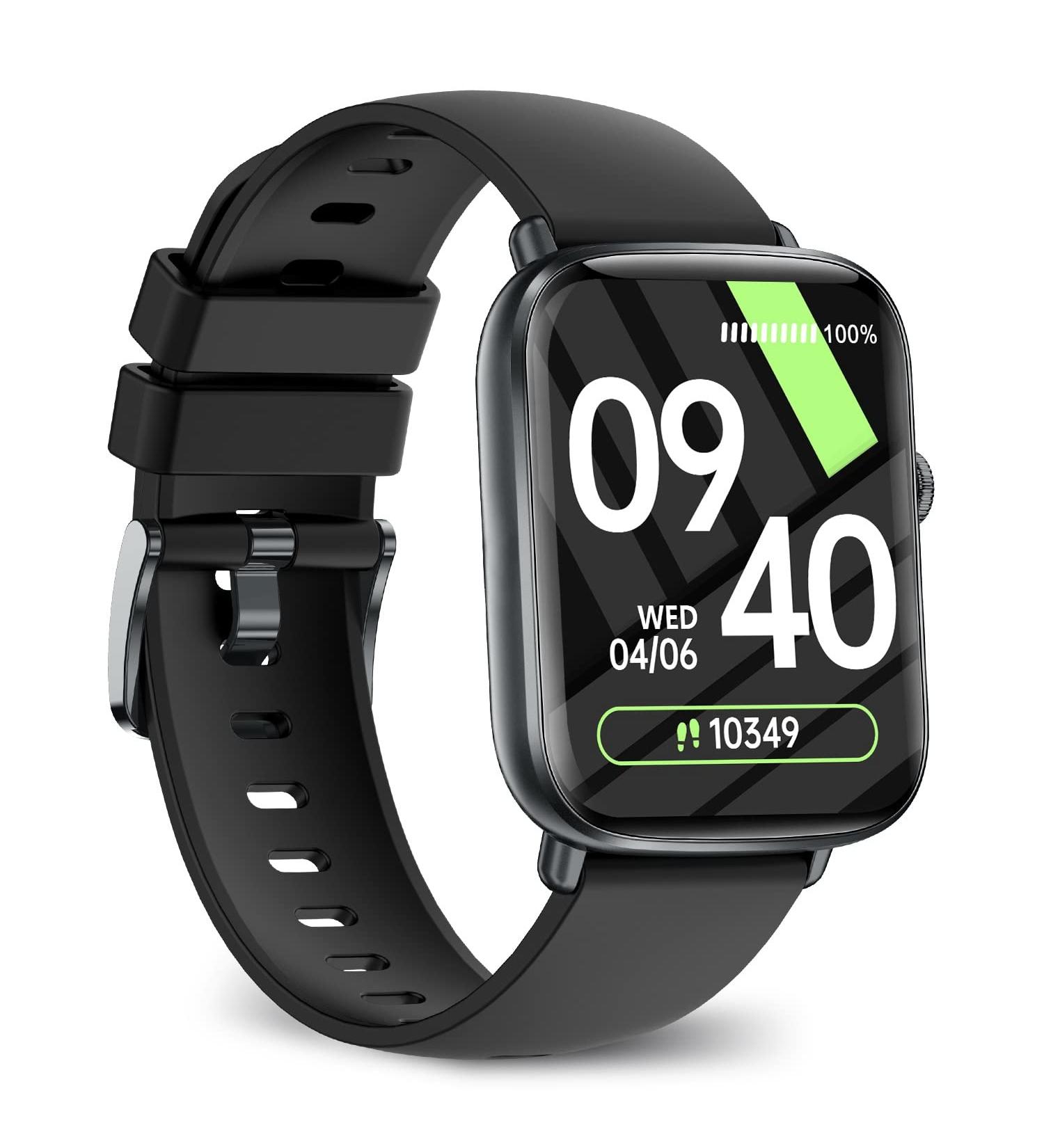 Proyoo Fitness Tracker Smartwatch | Waterproof, Heart Rate & Blood Oxygen Monitor | Sleep Tracking, Step & Calories Counter | Men & Women - Black - Buy Online on GoSupps.com