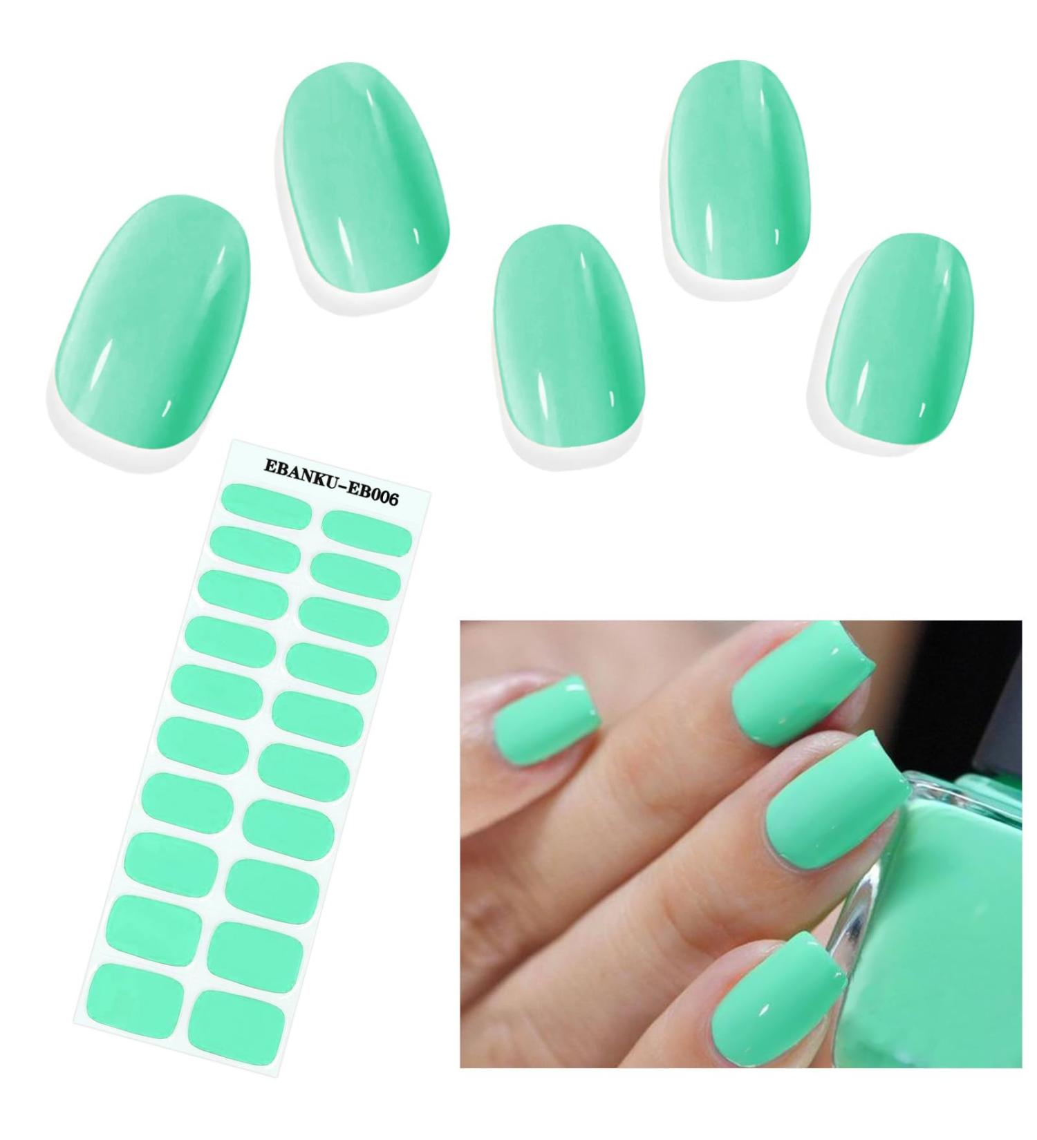 Ebanku 20PCs UV Gel Nail Film - MITH Green Self-Adhesive Nail Wraps UV Foil Stickers with Nail File for Women & Girls Nail Decoration - Buy Online on GoSupps.com