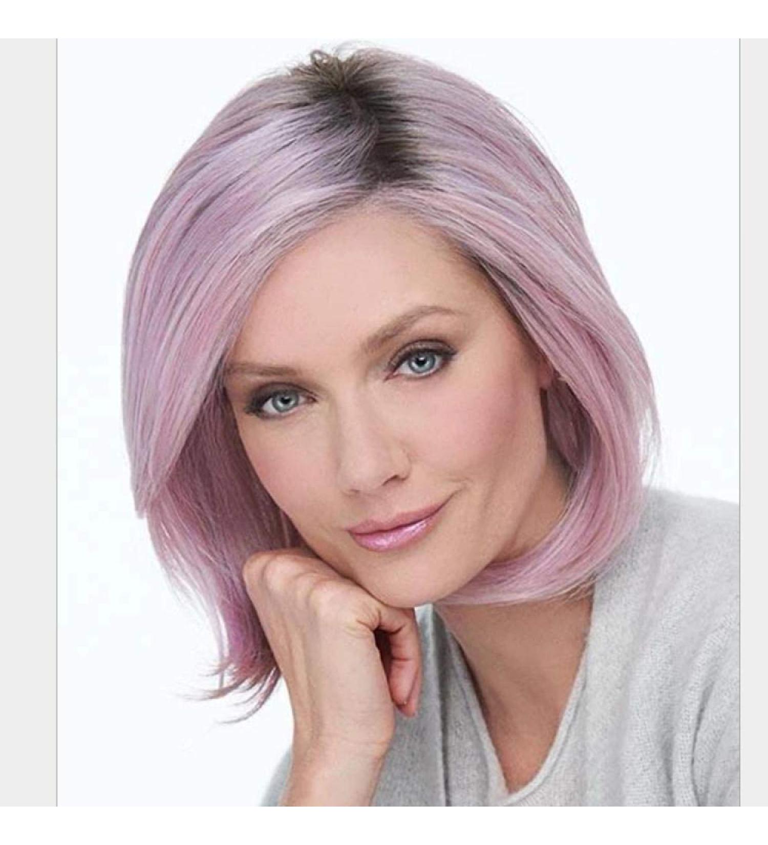 BGHJUE African Short Pink Lace Front Human Hair Wig for Black Women - Pre Plucked Brazilian Remy Hair - Buy Online on GoSupps.com