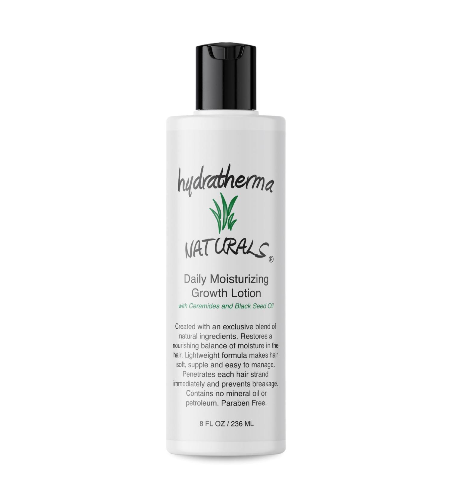 Hydratherma Naturals Daily Moisturizing Growth Lotion 12 oz - Best for Thick Curly Coily Wavy Hair - Prevent Breakage & Shedding - Ideal for Chemically Treated & Natural Hair - Buy Online on GoSupps.com
