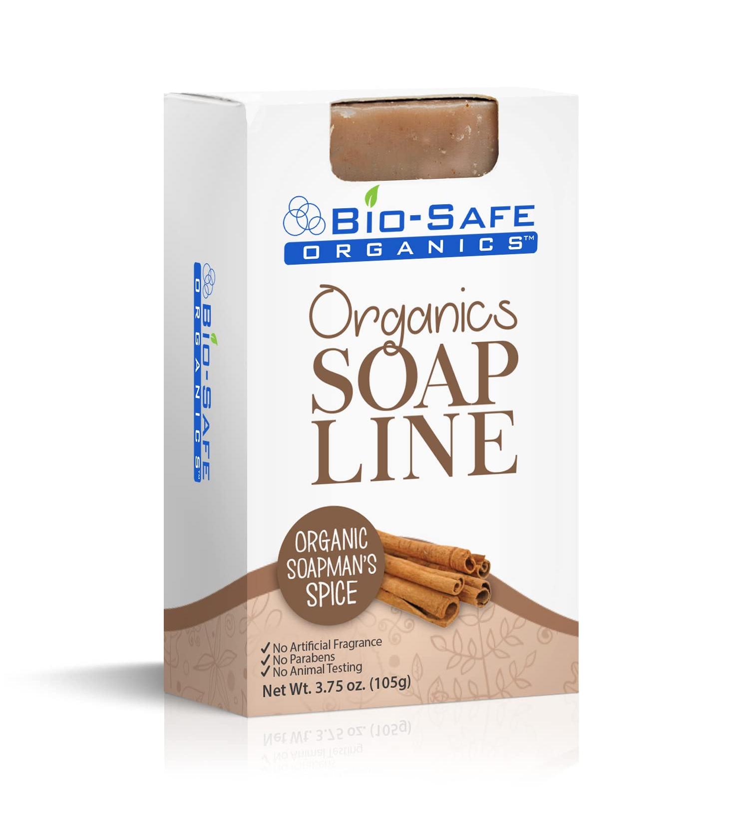 Organic Handmade Man's Spice Soap | 100% Natural Exfoliating Shampoo Bar | Moisturizing & Rejuvenating | Luxurious All-Natural Soap | Bio-Safe Organics | Made in USA - Buy Online on GoSupps.com