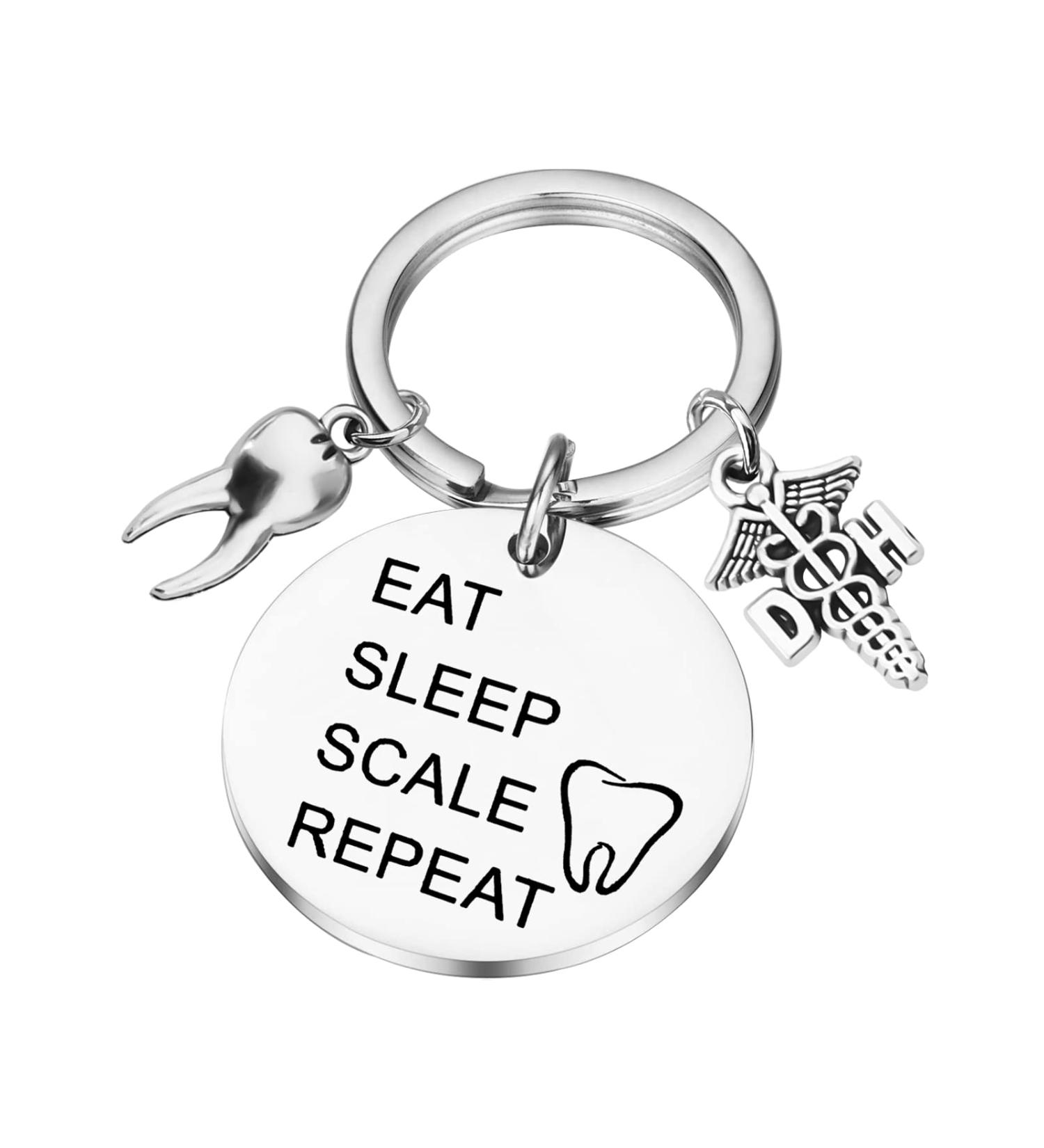 Unique Pliti Dentist Gift | Dental Hygienist Key Ring | Perfect for New Dentists | Eat Sleep Scale KY | Ideal Dental Gifts - Buy Online on GoSupps.com