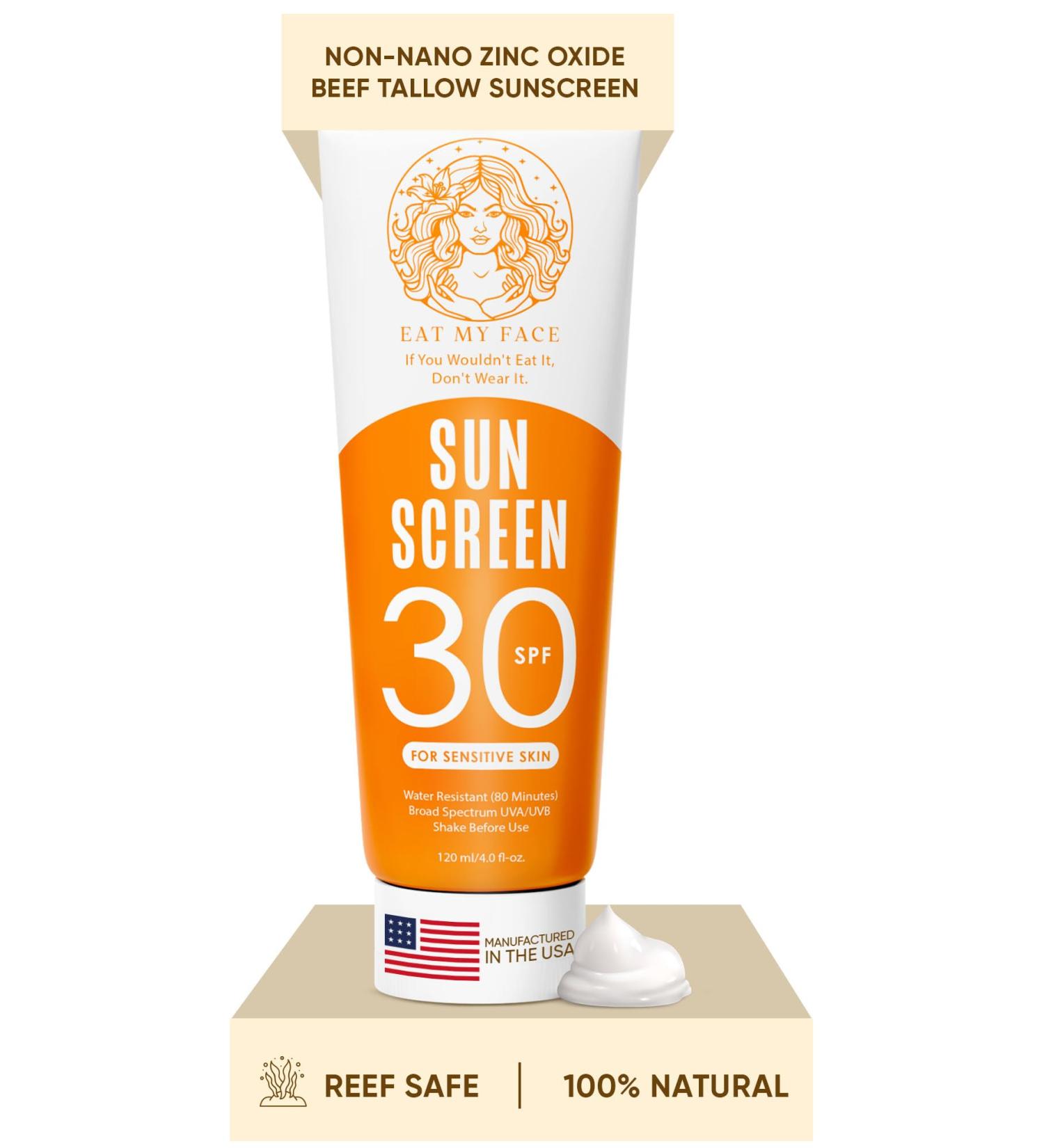 Eat My Face Mineral Tinted Sunscreen for Face SPF 30 | Waterproof with Non-Nano Zinc Oxide | Travel Size Lotion for Sensitive Skin | Water Resistant Sunblock for Beach & Sports Vanilla Scented - Buy Online on GoSupps.com