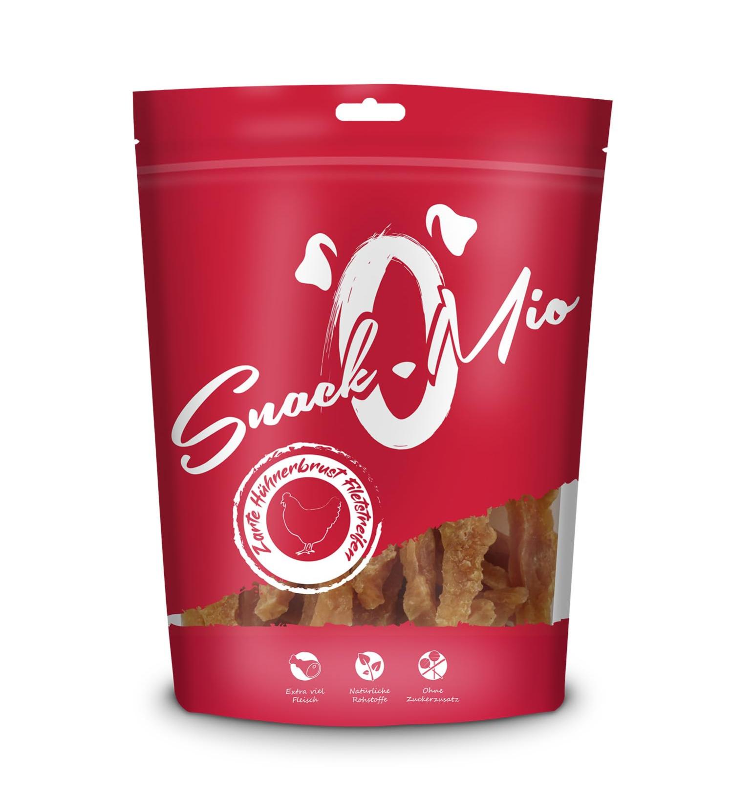 Snackomio Premium Dog Snack - Grain-Free Chicken Breast Fillet Strips (500g) - International Shipping Available - Buy Online on GoSupps.com