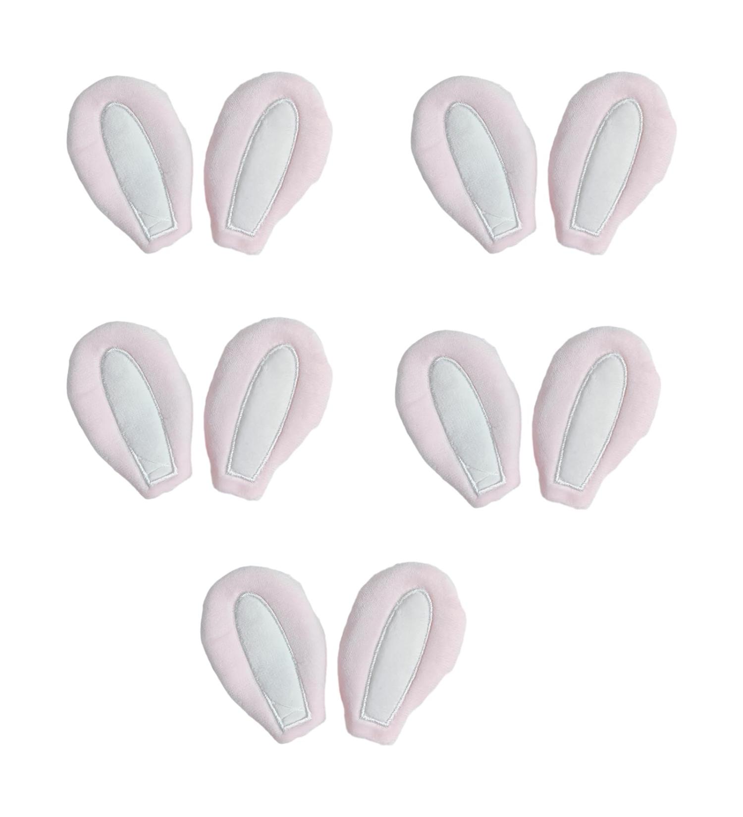 MCAORI 5pairs Rabbit/Cat Ear Shape Appliques DIY Hair Clip Keychains Gloves Clothes Sewing Materials Patches Hair Accessories - Buy Online on GoSupps.com