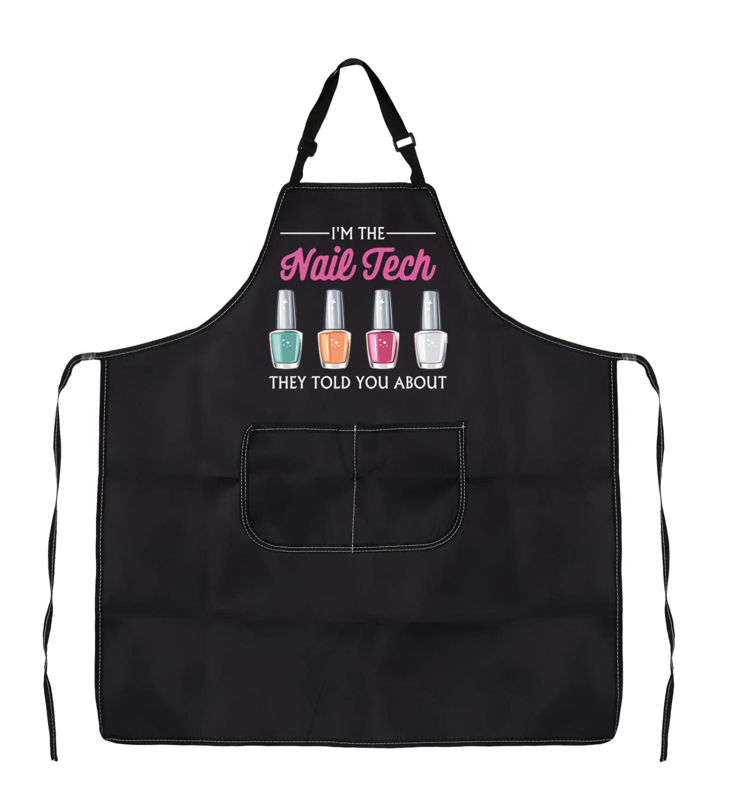 PXTIDY I Am The Nail Tech They Told You About Apron Nail Hustler Apron Nail Boss Nail Tech Apron With Pockets I'm the Nail Tech Normal - Buy Online on GoSupps.com