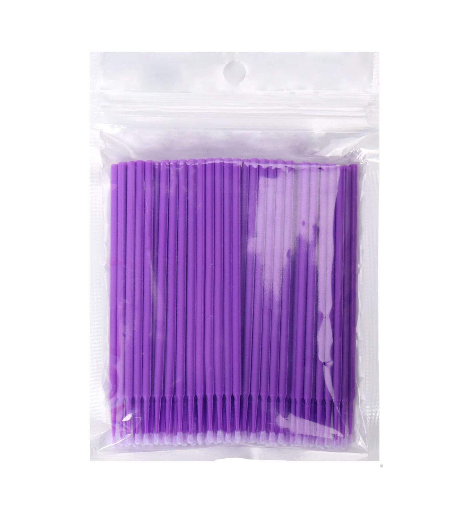 Fadvan Disposable Micro Applicator Brushes - 200 Purple Eyelash Extension Swabs for Mascara and Makeup - Buy Online on GoSupps.com