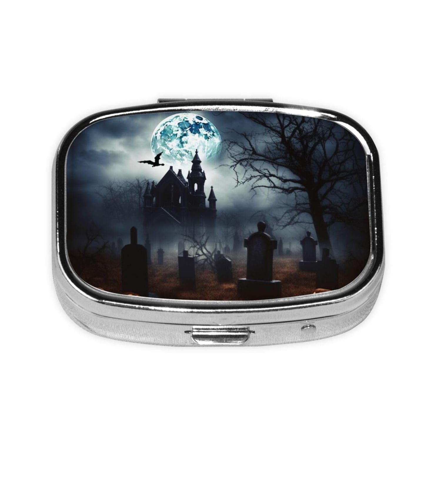 Buy Gothic Happy Halloween 2 Compartment Pill Case - Cute Travel Pill Organizer for Purse & Gifts - Buy Online on GoSupps.com