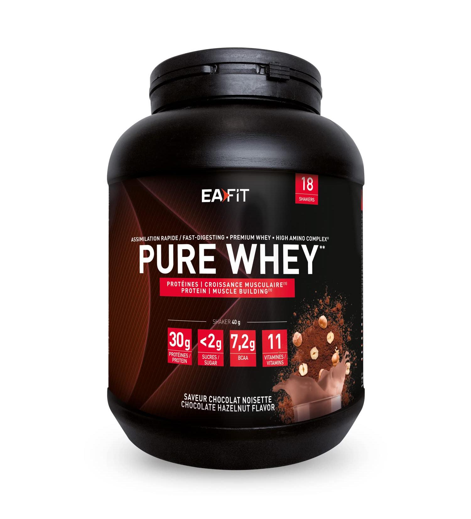  Eafit Pure Whey Chocolate Hazelnut | EAFIT | Protein | 32g Whey Protein + 7.6g BCAAs/Shake + Magnesium | Bodybuilding Maintaining and Building Muscle Mass | Whey Protein for Sports | 750g - Buy Online on GoSupps.com