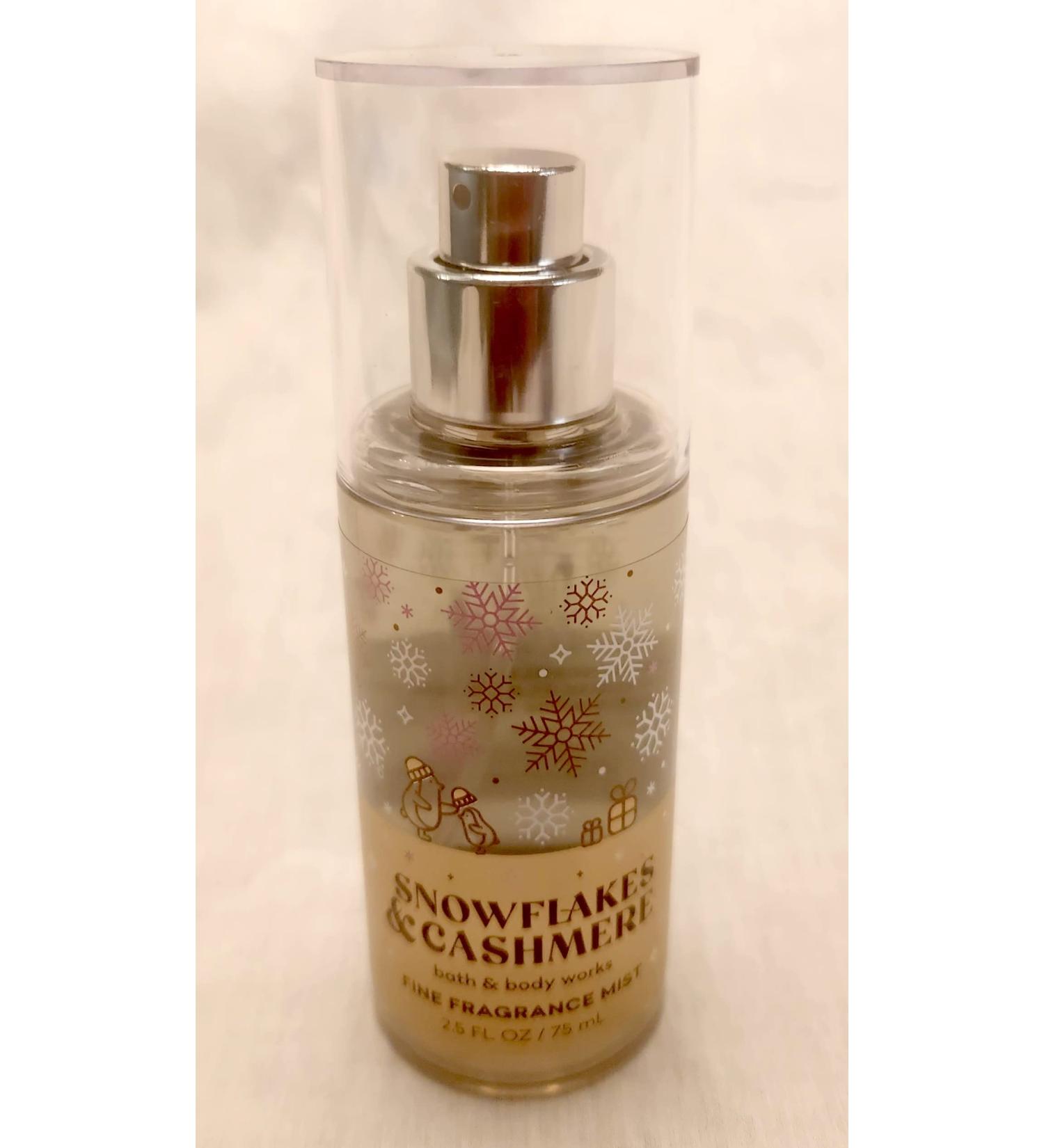 Bath & Body Works Fine Fragrance Mist Travel Size Mini Purse Spray 2.5 Ounce (Snowflakes & Cashmere) 2.50 Fl Oz (Pack of 1)