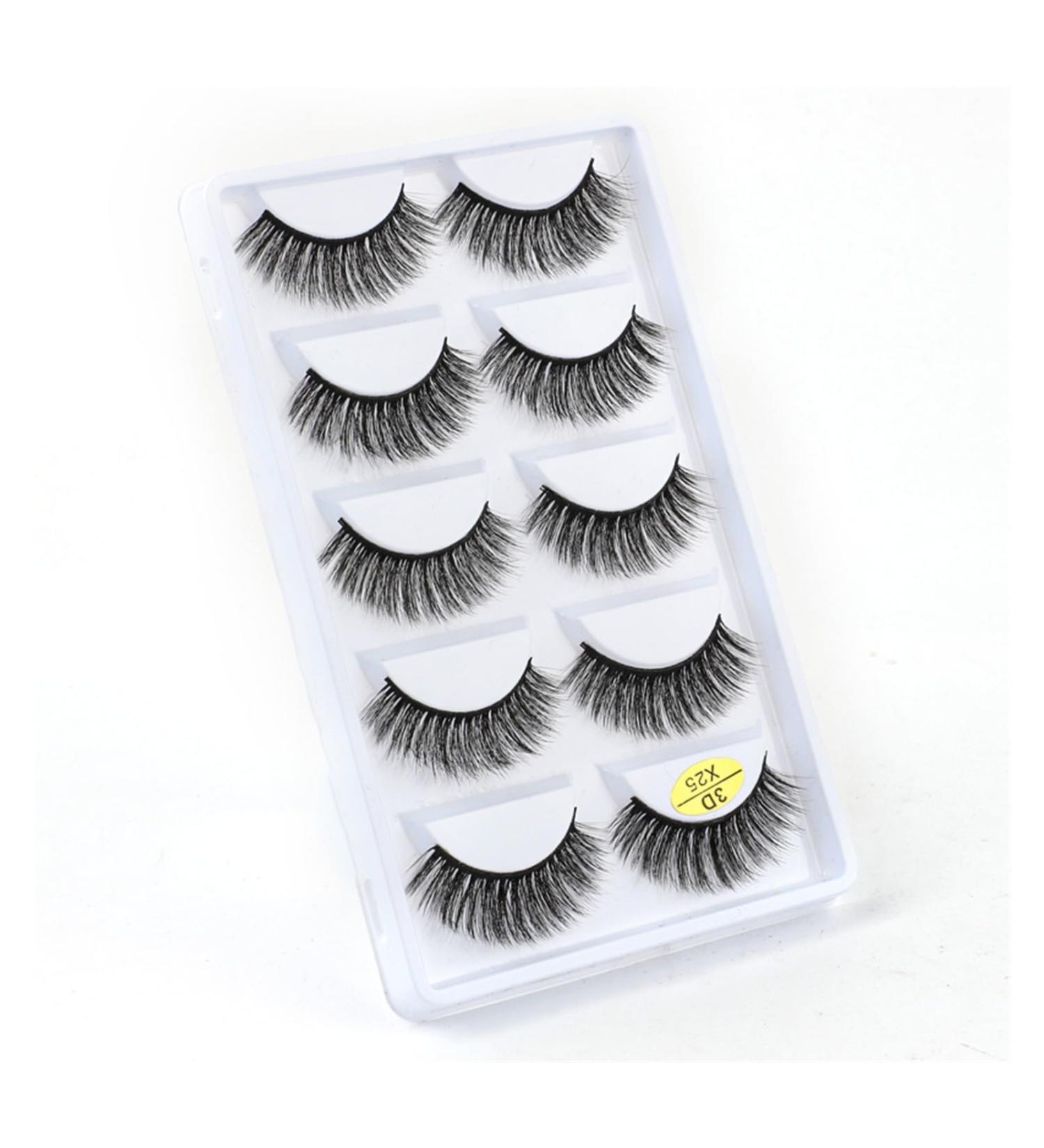UAMOU 10/50/100 Boxes Mink Eyelashes Fluffy 3D Mink Lashes Makeup Natural Long Volume False Eyelashes Bulk Faux Cils Custom Cheerfully (Color : 5 Pairs X25 Size : 50 Boxes) - Buy Online on GoSupps.com