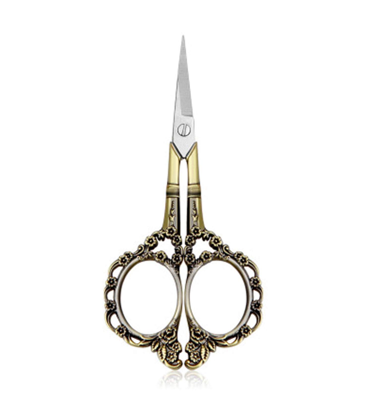 EBANKU Vintage Stainless Steel Manicure Scissors for Precision Beauty Grooming - Bronze - Buy Online on GoSupps.com