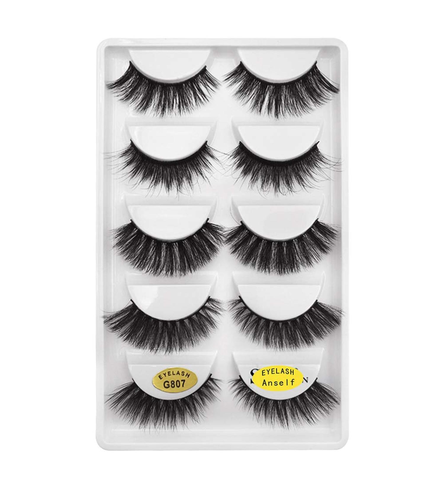 Shop Premium 5 Pairs Imitation Mink Hair False Eyelashes Curly & Reusable Styles for Stunning Looks - Buy Online on GoSupps.com