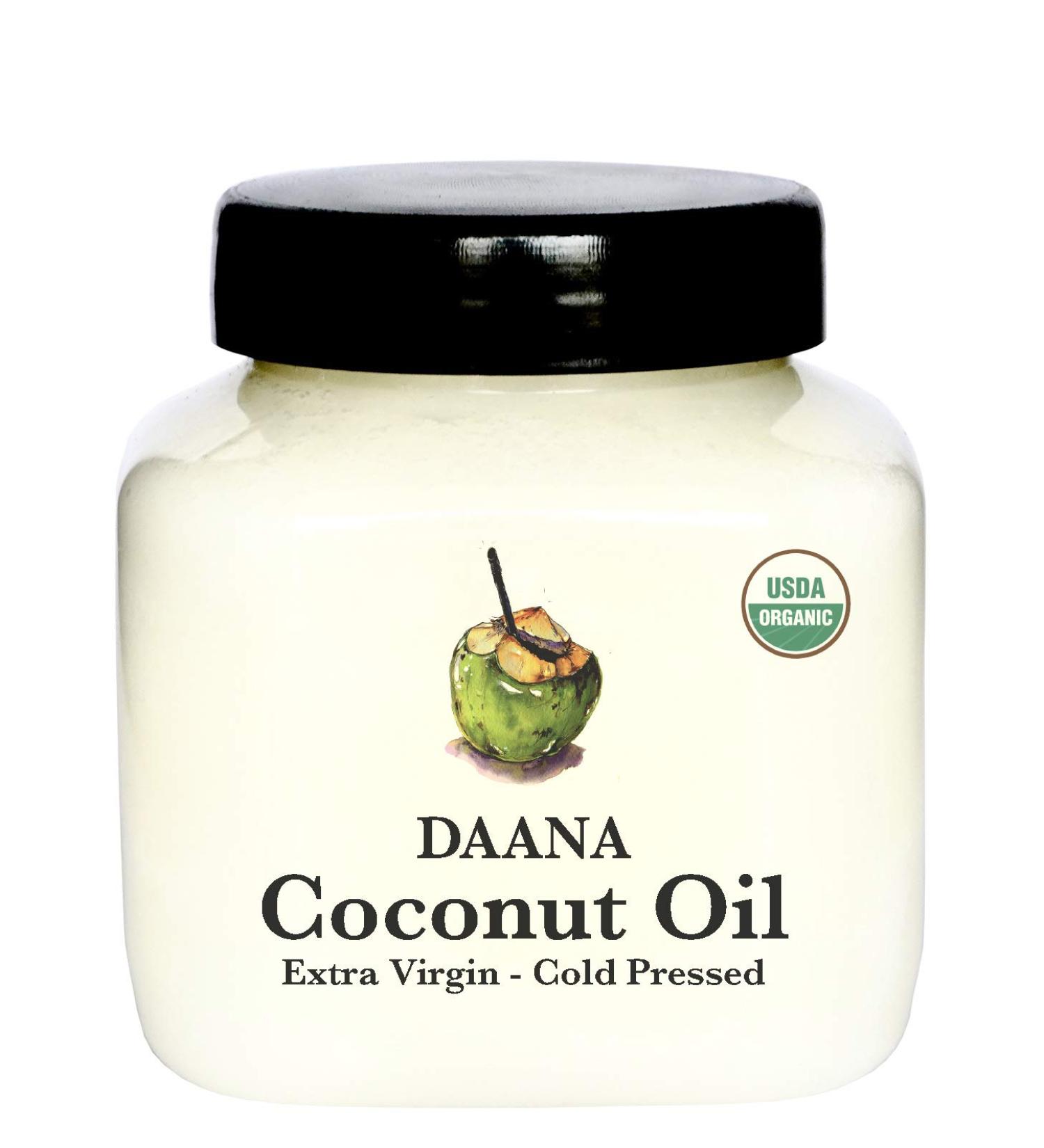 Daana Organic Coconut Oil for Skin - Extra Virgin Cold Pressed (12 oz) | Natural Moisturizer & Skin Care - Buy Online on GoSupps.com