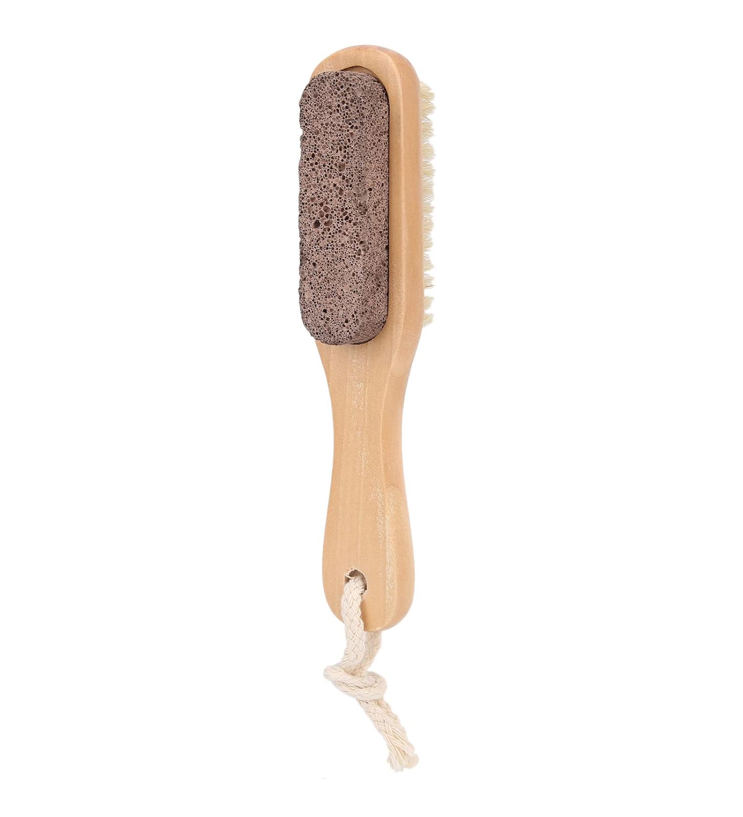 Buy Wooden Foot Brush & Double-Sided Pumice Stone Scrubber - Callus Remover for Smooth Feet | International Shipping - Buy Online on GoSupps.com