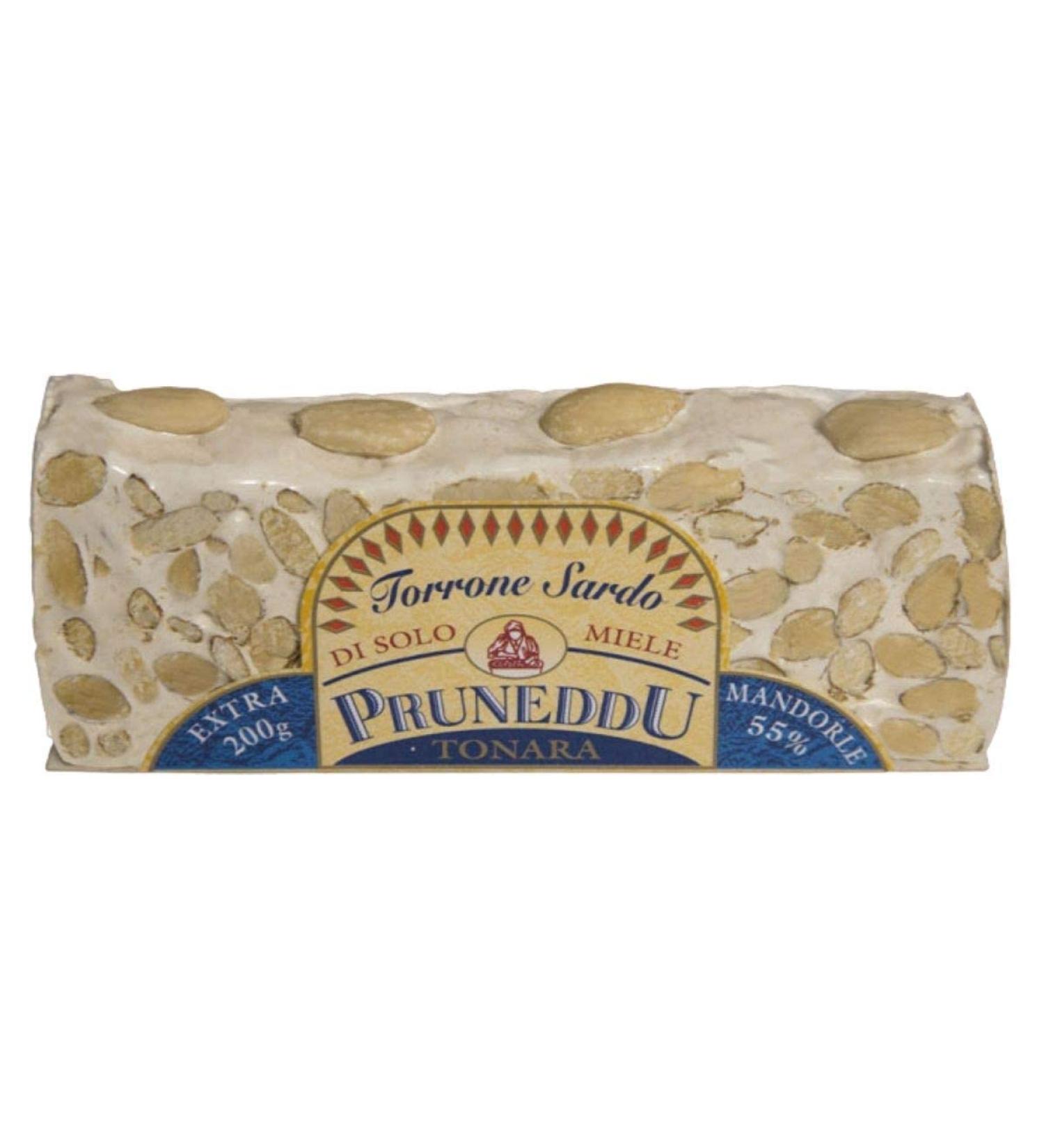 Torrone with almonds and honey |Five |White nougat (hard) |Torrone |200g |Pruneddu Torronificio Artigiano Tonara Sardinia Mandel 200 g (1 Pack)