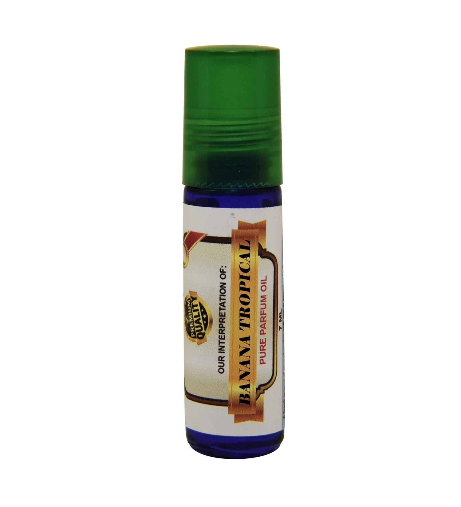 Premium Fragrance Oil for Women Pure Perfume in a 7ml Cobalt Glass Roller Bottle with Green Cap (Banana Tropical) - Buy Online on GoSupps.com