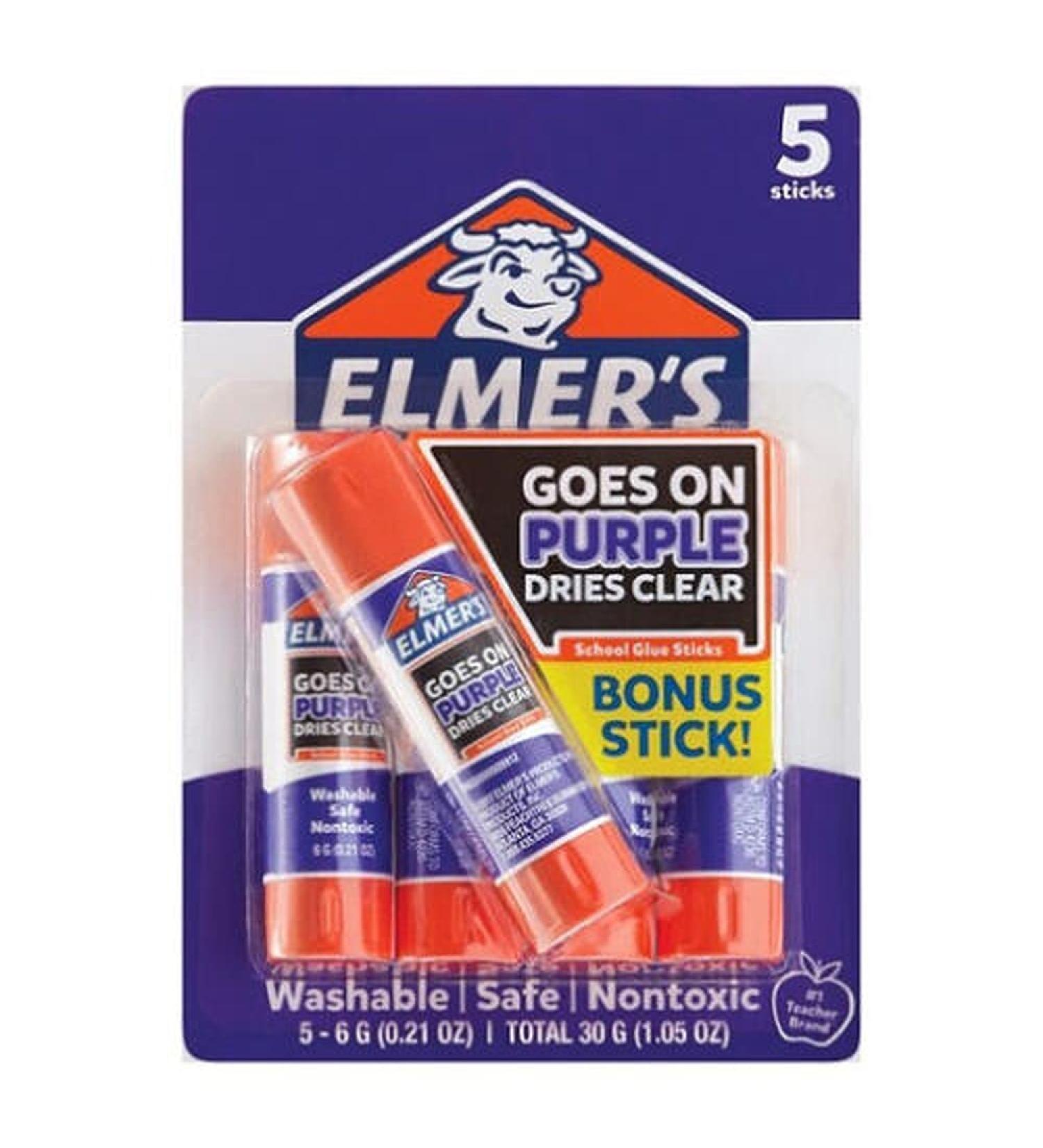 Elmer's School Glue Sticks 5ct - Disappearing Purple