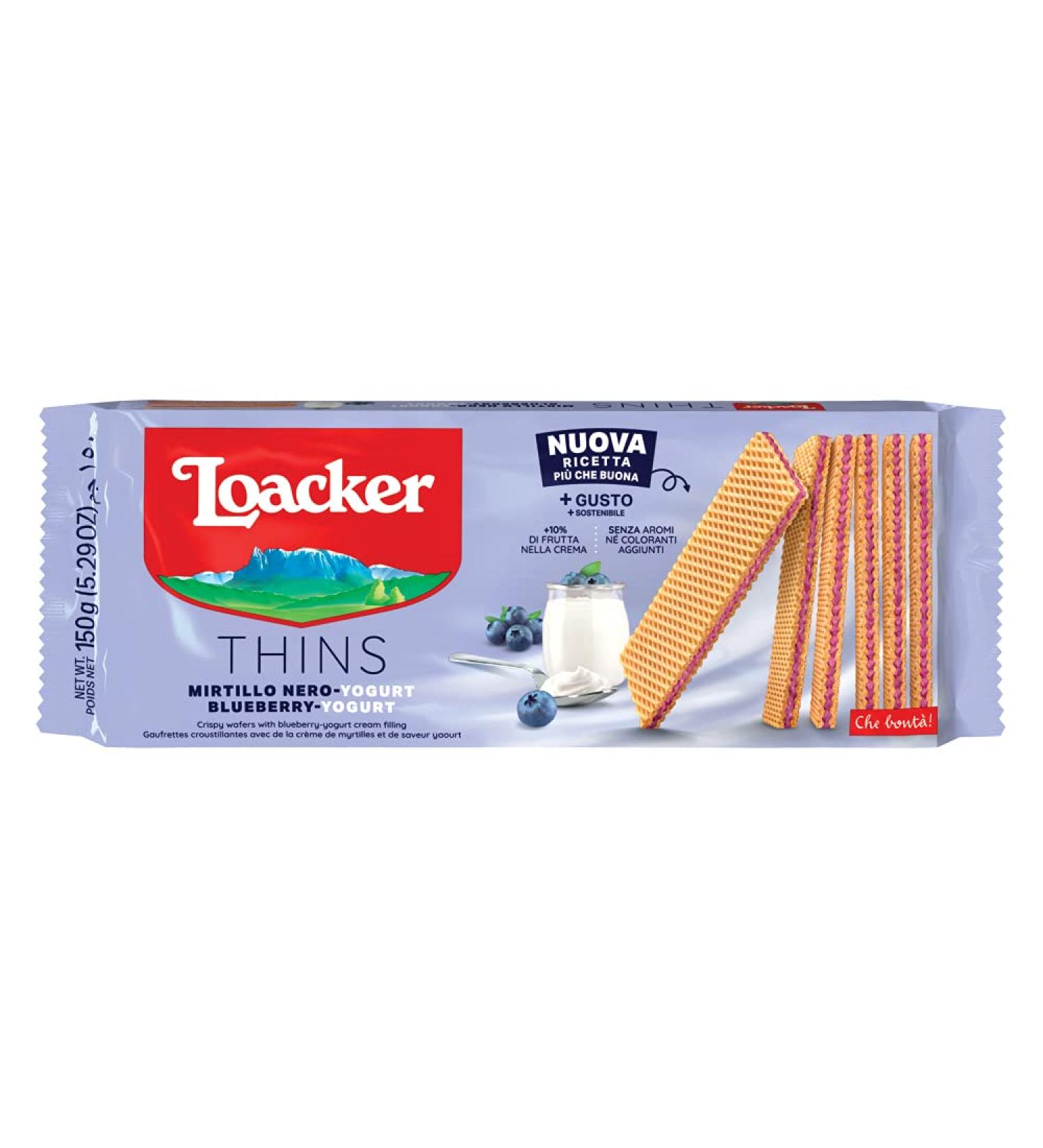 Loacker - Waffle cookies - Blueberry - Yogurt - 150 Grams - Buy Online on GoSupps.com