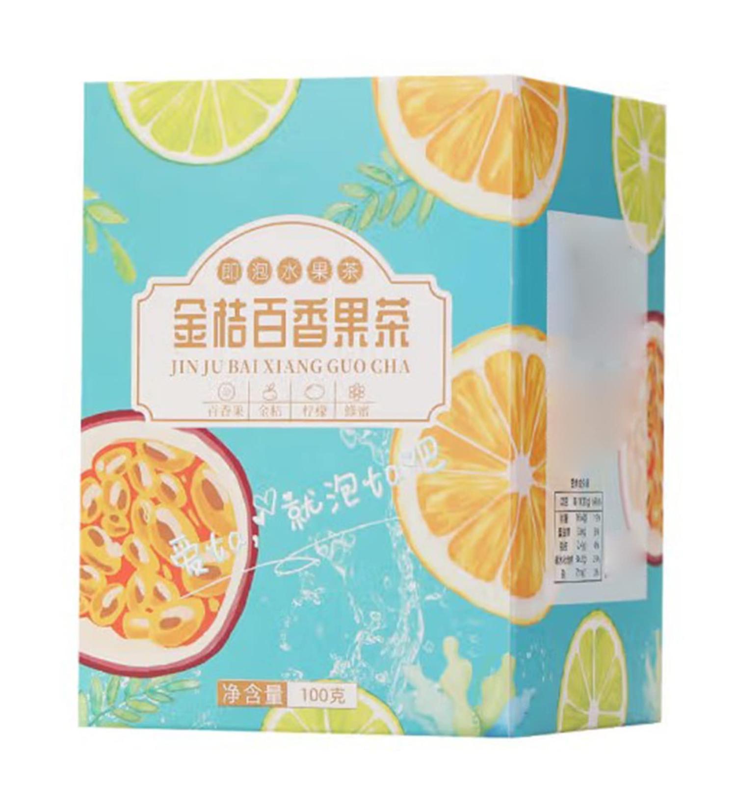 Fruit Tea Kumquat Passion Fruit Tea Refreshing Flavor Fatigue Relieving Carefully Blended Flavored Tea Bag 100g (20g x 5 Count) - Buy Online on GoSupps.com