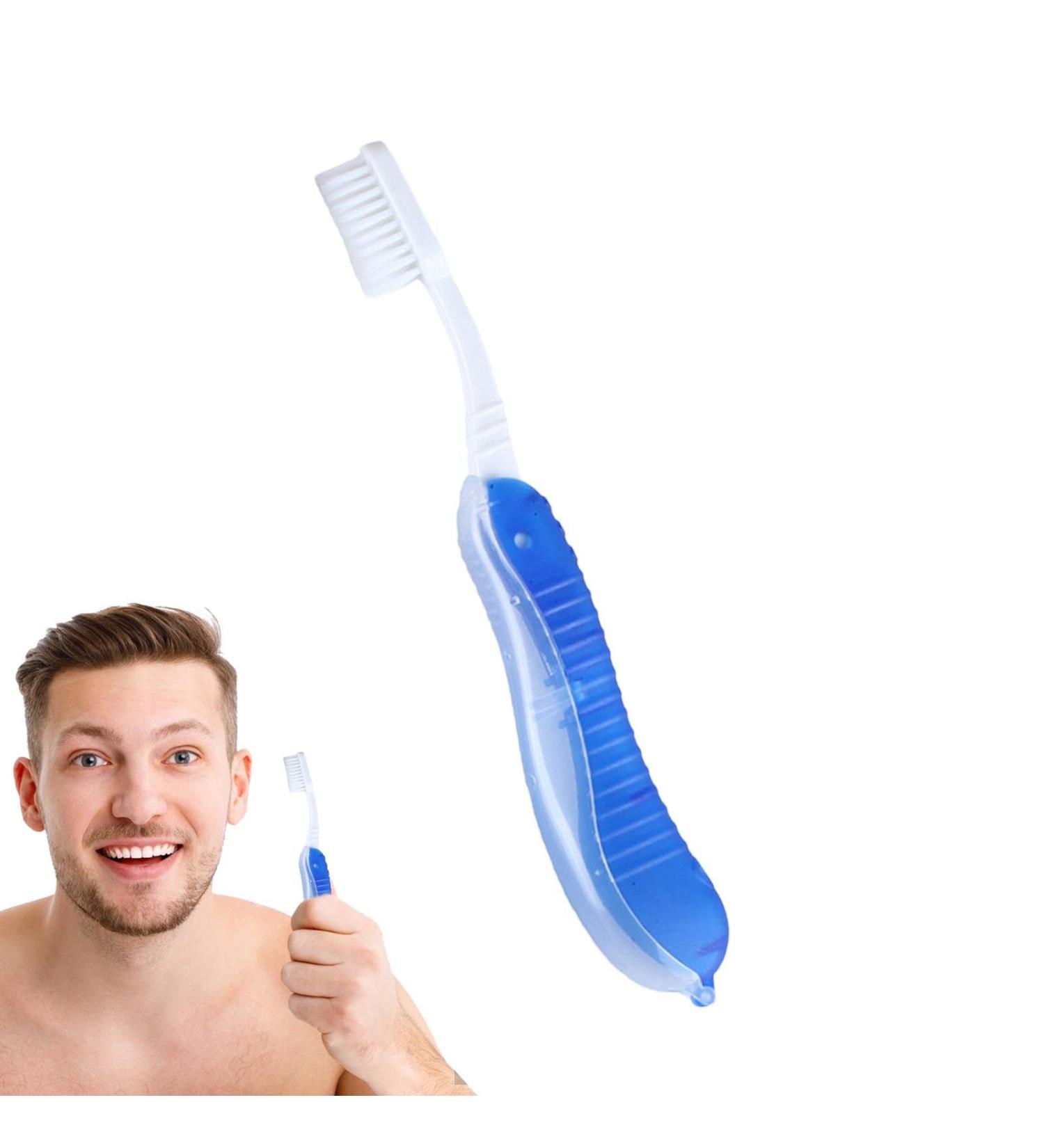 Buy Foldable Manual Toothbrush - Soft Bristles & Ergonomic Handle for Adults | Ideal for Travel Camping & More - Buy Online on GoSupps.com