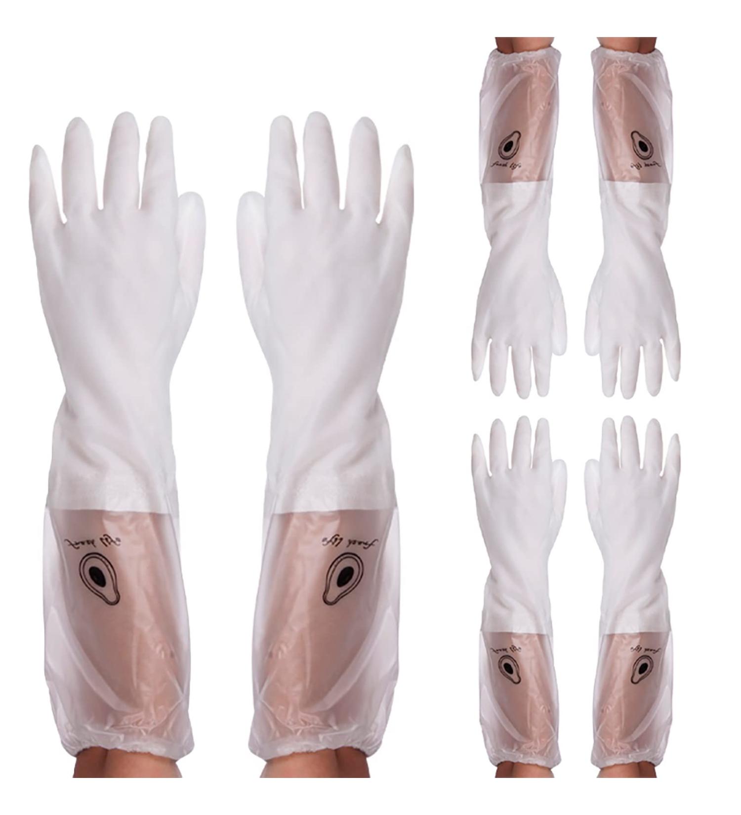 KKRAUS Kitchen Non-Slip Cleaning Gloves Reusable Rubber Gloves Durable Waterproof Dishwashing Gloves 3 Pairs Household Gloves Large White - Buy Online on GoSupps.com