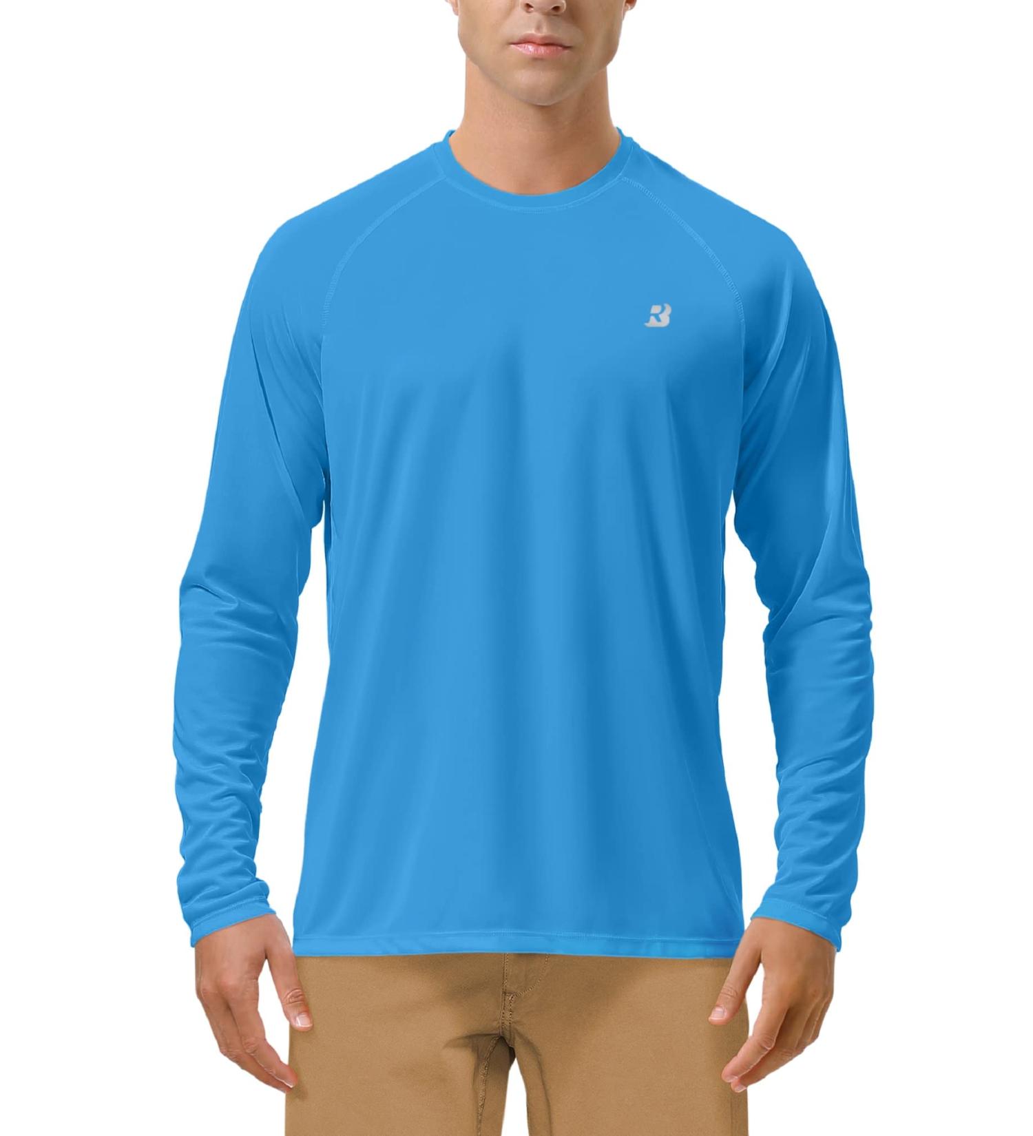 Roadbox Men's UPF 50+ UV Sun Protection Long Sleeve Fishing Shirt - Campanula Blue - Large - Buy Online on GoSupps.com